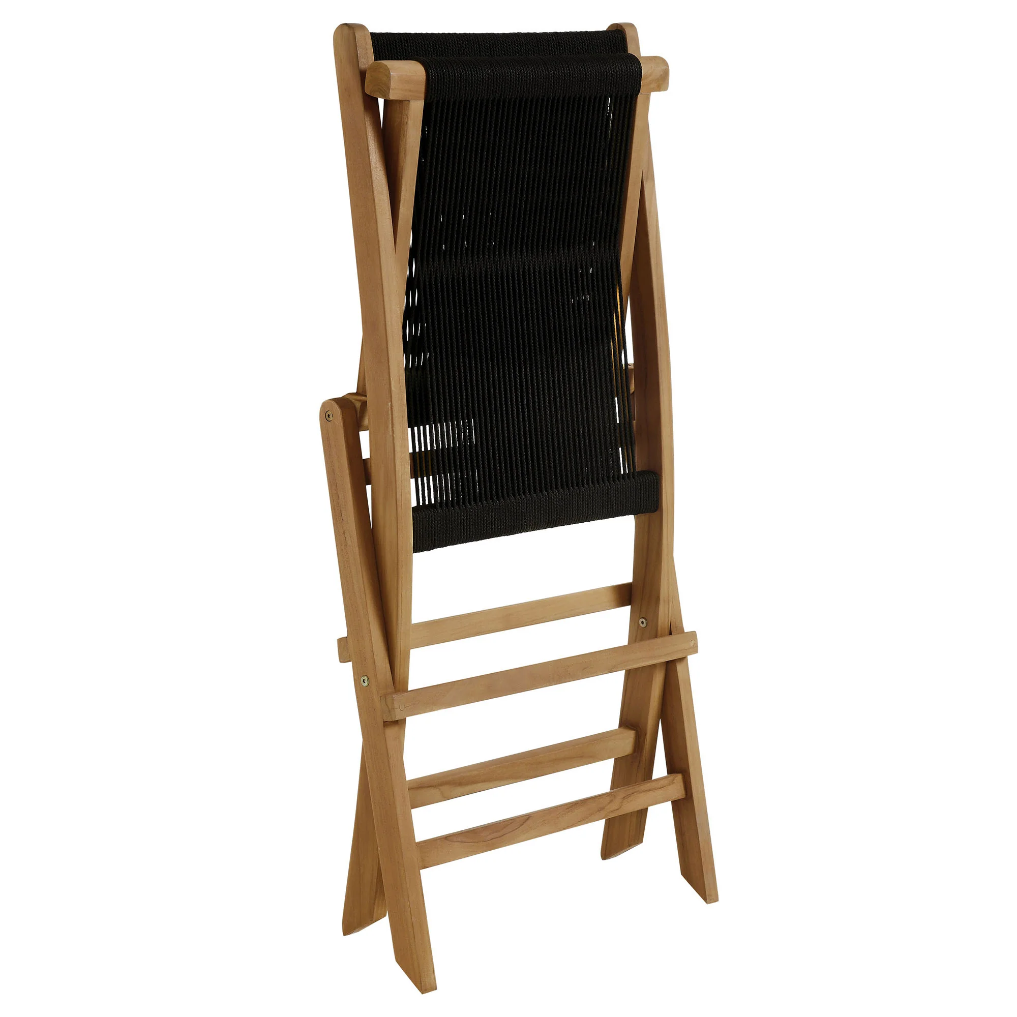 Vienna Outdoor Patio Teak and Rope Folding Chairs Set of 4 by Modway - Image 7