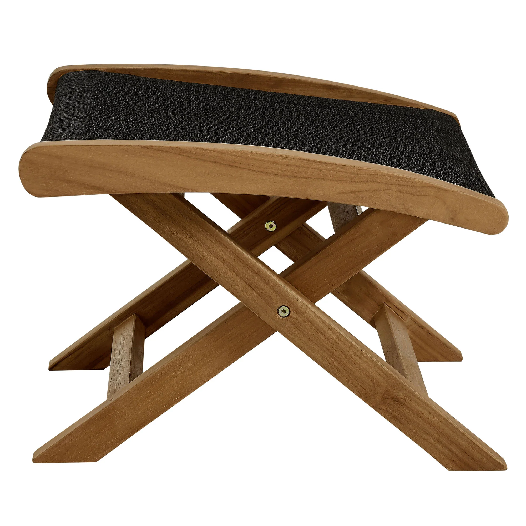 Vienna Outdoor Patio Teak and Rope Folding Ottoman by Modway - Image 3