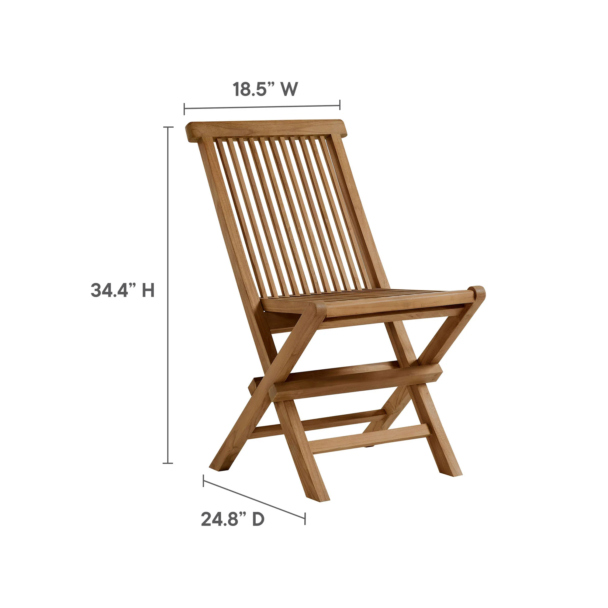 Vienna Outdoor Patio Teak Wood Folding Dining Chairs Set of 4 by Modway - Image 11