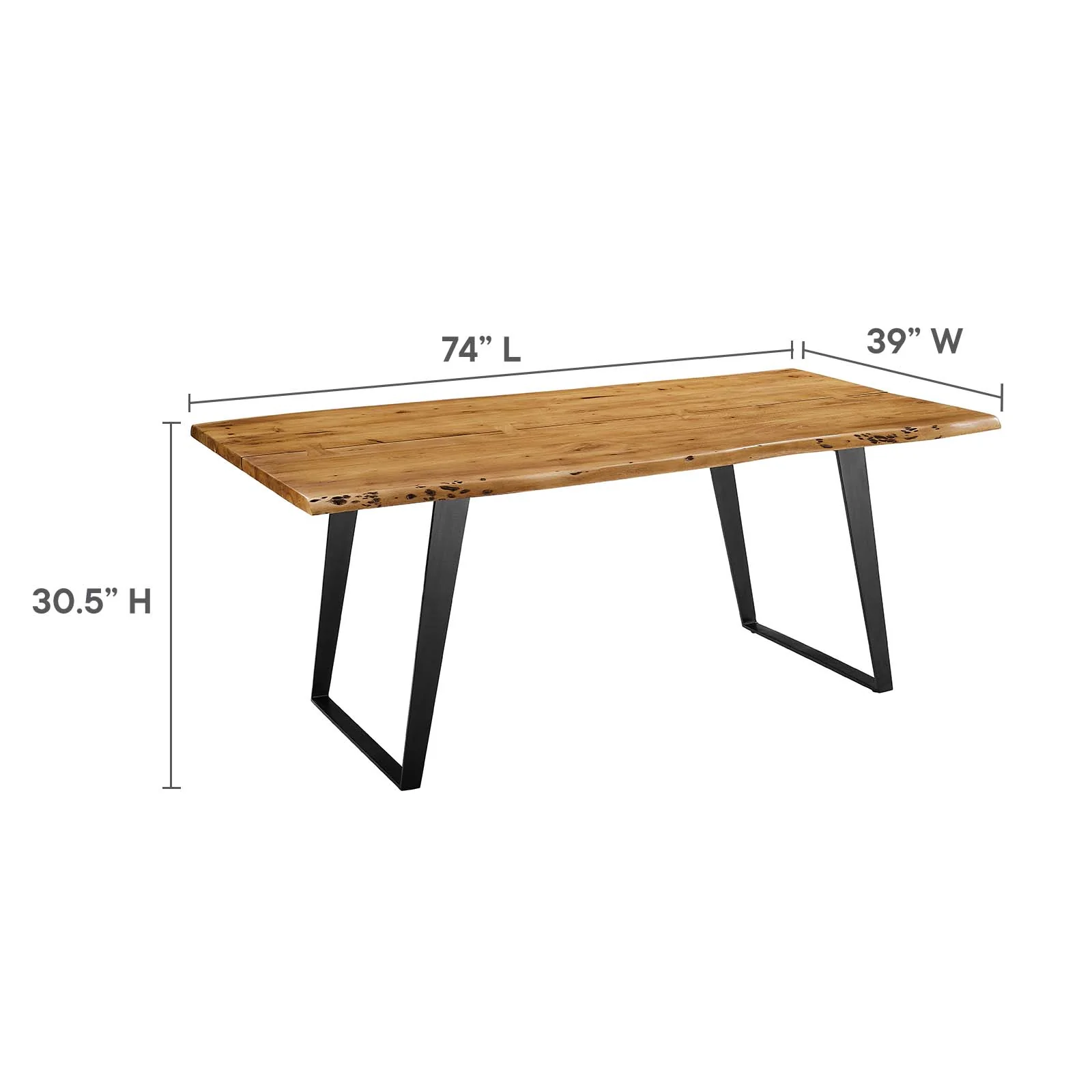 Viggo 74" Live Edge Acacia Wood Dining Table By Modway - EEI-6069 - Image 27