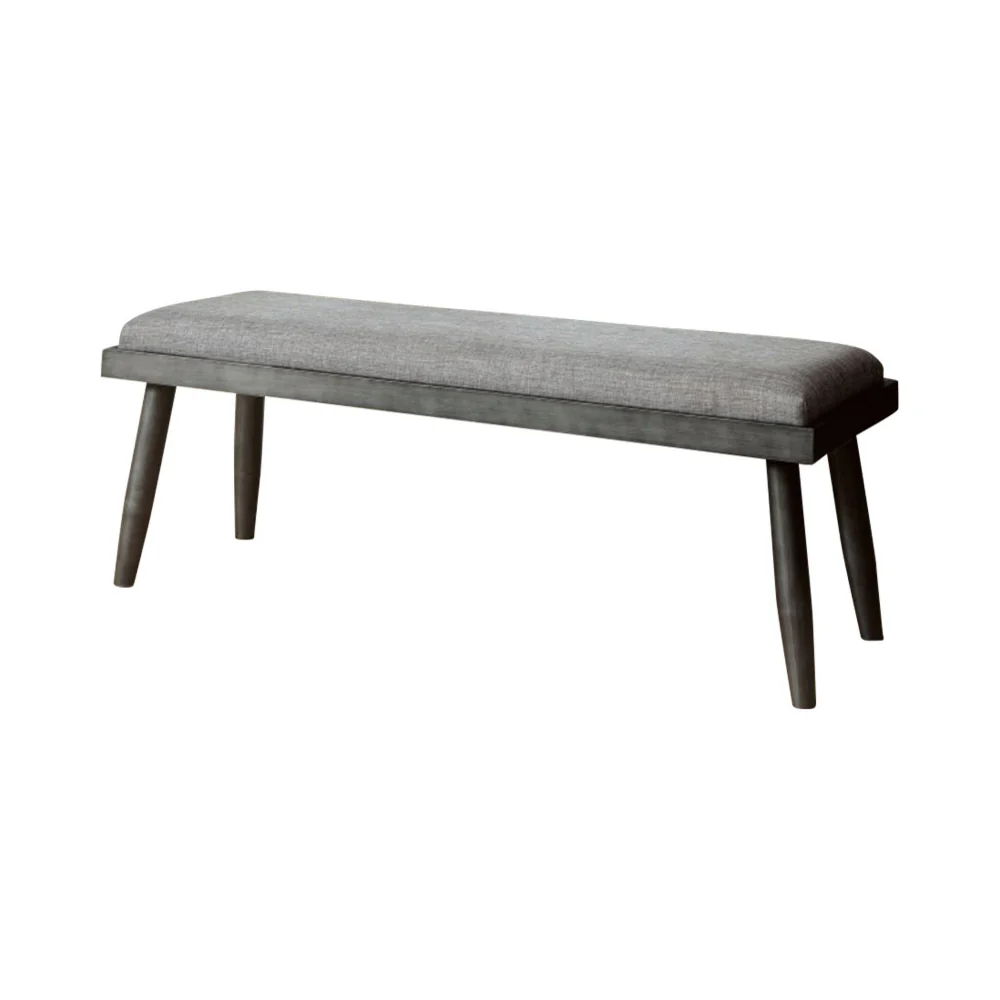 Vilhelm I Mid-Century Modern Style Bench , Gray By Benzara - Image 3