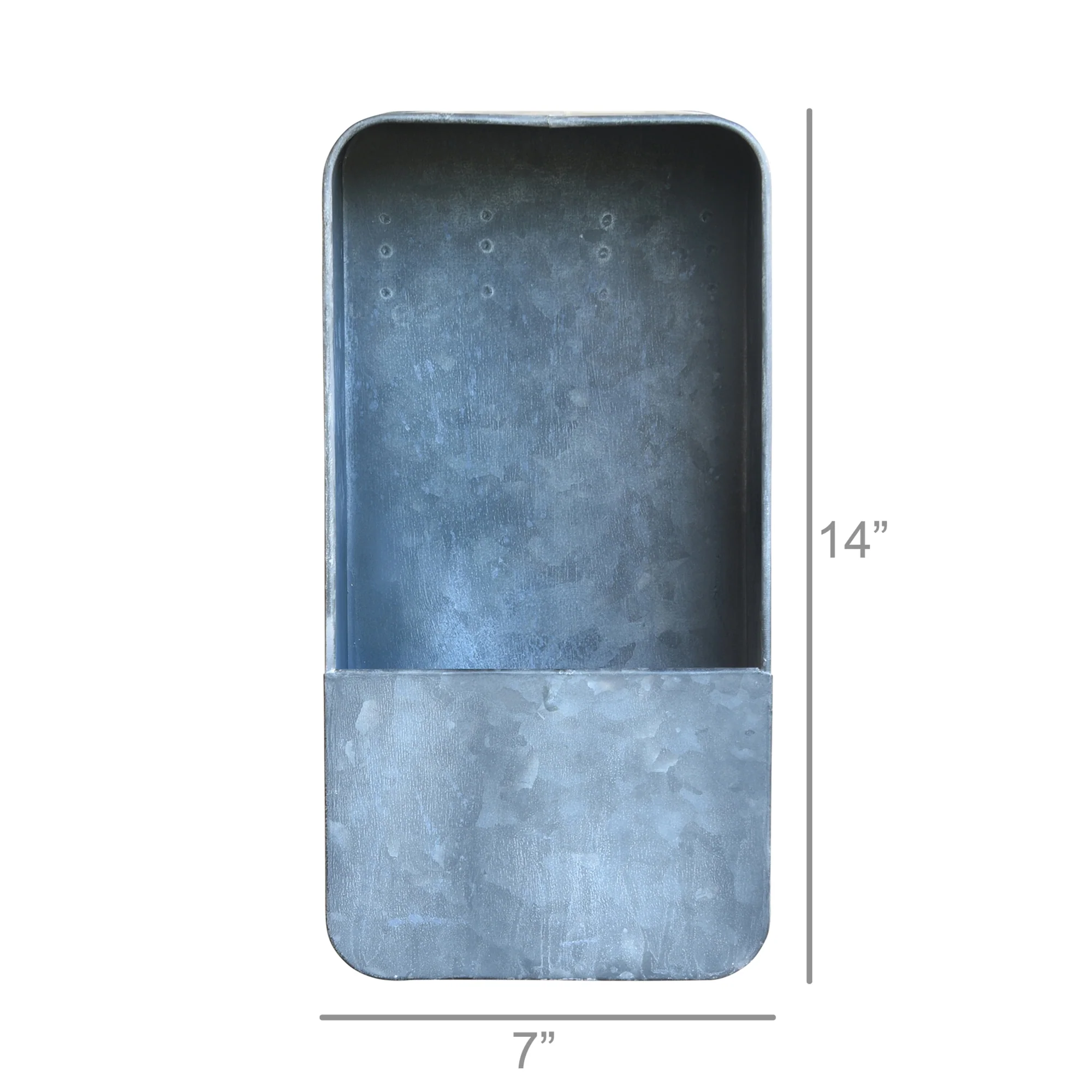 Vinca Wall Planter, Galvanized - Small Rect Set Of 3 By HomArt - Image 3