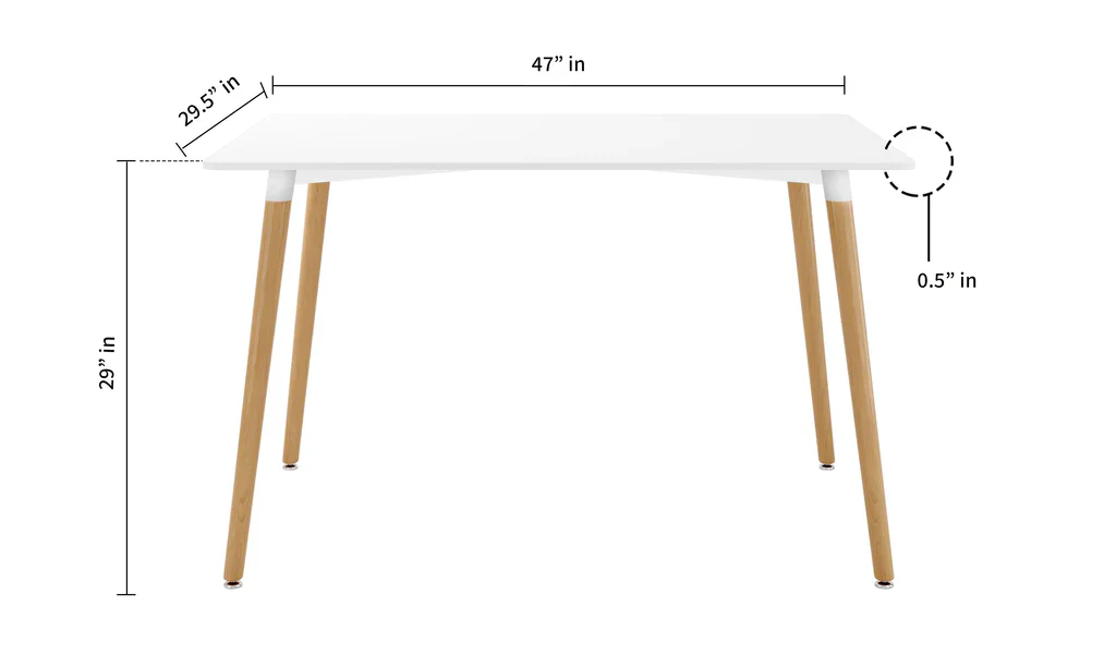 Vincent Dining Table White By Modholic - Image 5