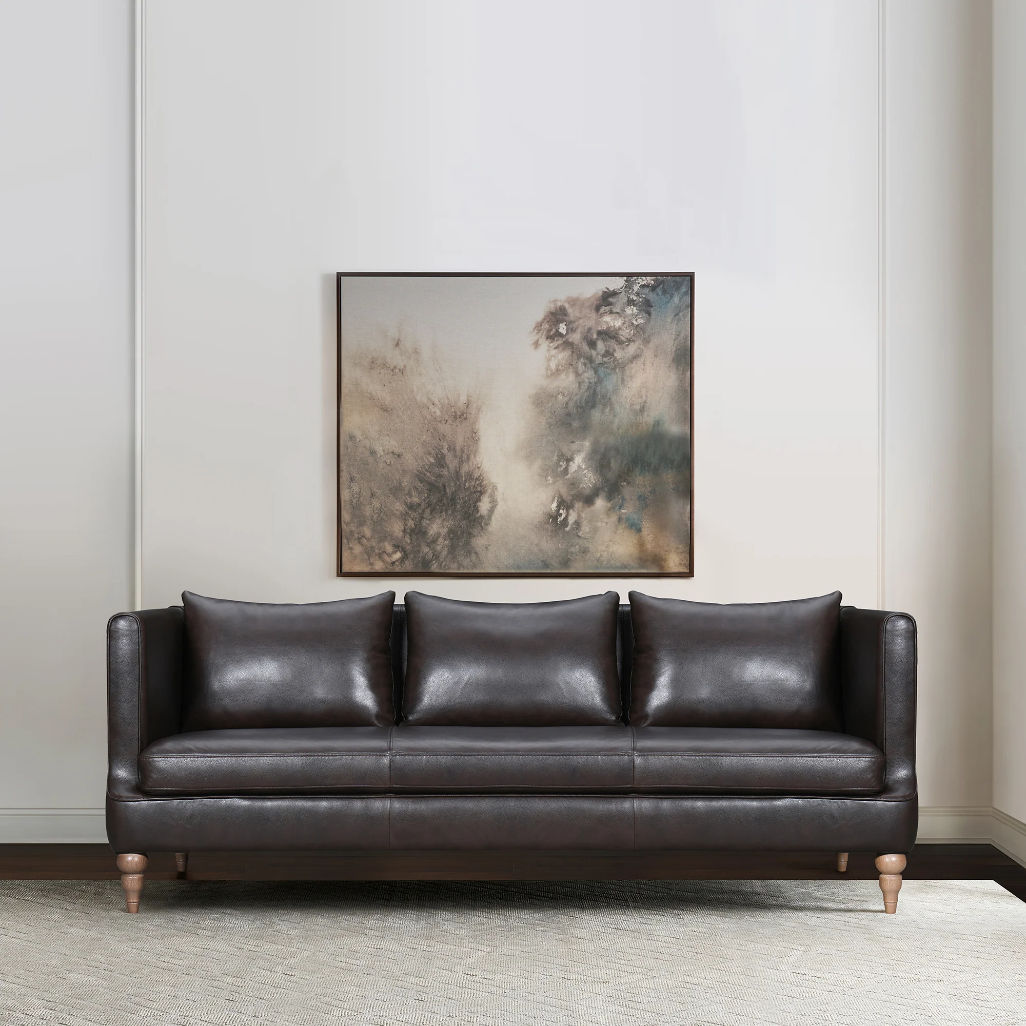 Vincenza 85" Dove Gray Leather Sofa By Armen Living - Image 10