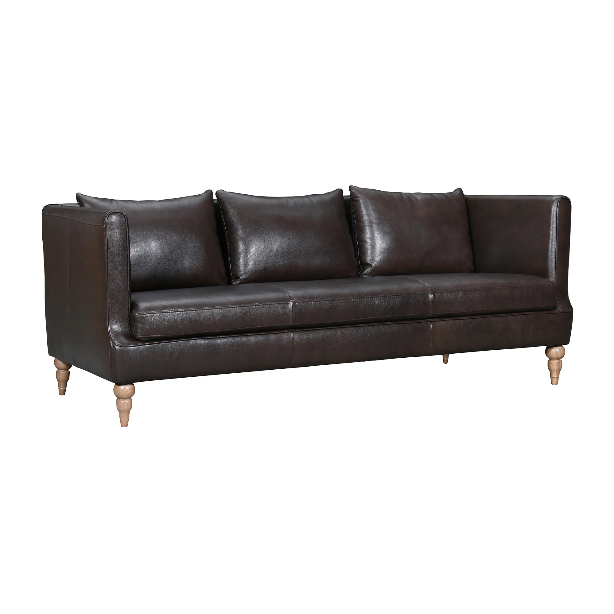 Vincenza 85" Dove Gray Leather Sofa By Armen Living - Image 12