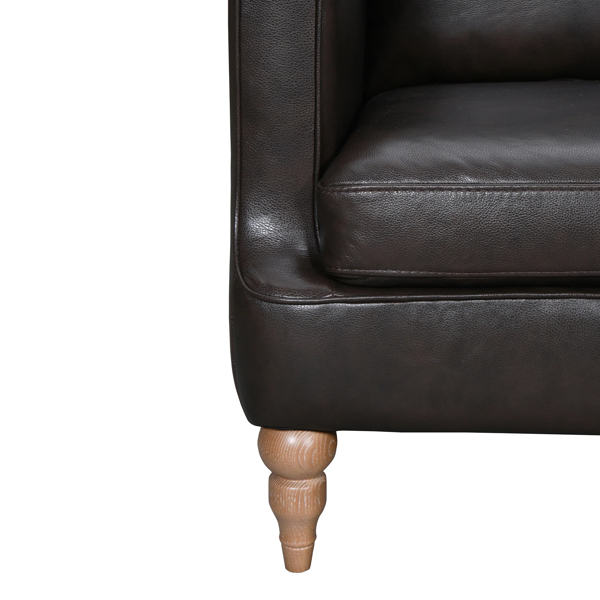 Vincenza 85" Dove Gray Leather Sofa By Armen Living - Image 14