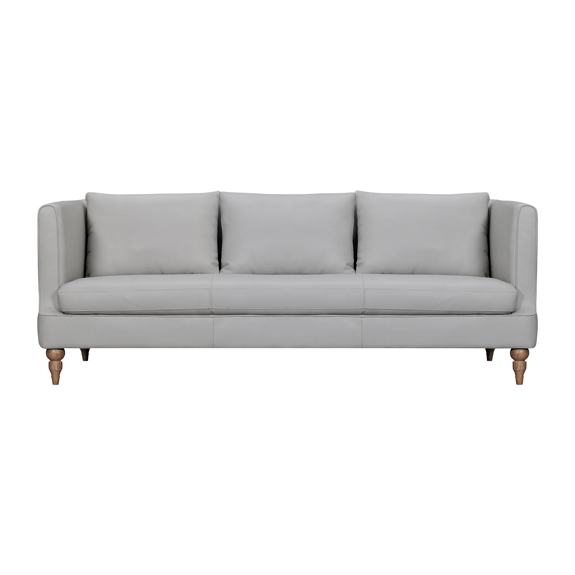 Vincenza 85" Dove Gray Leather Sofa By Armen Living - Image 2