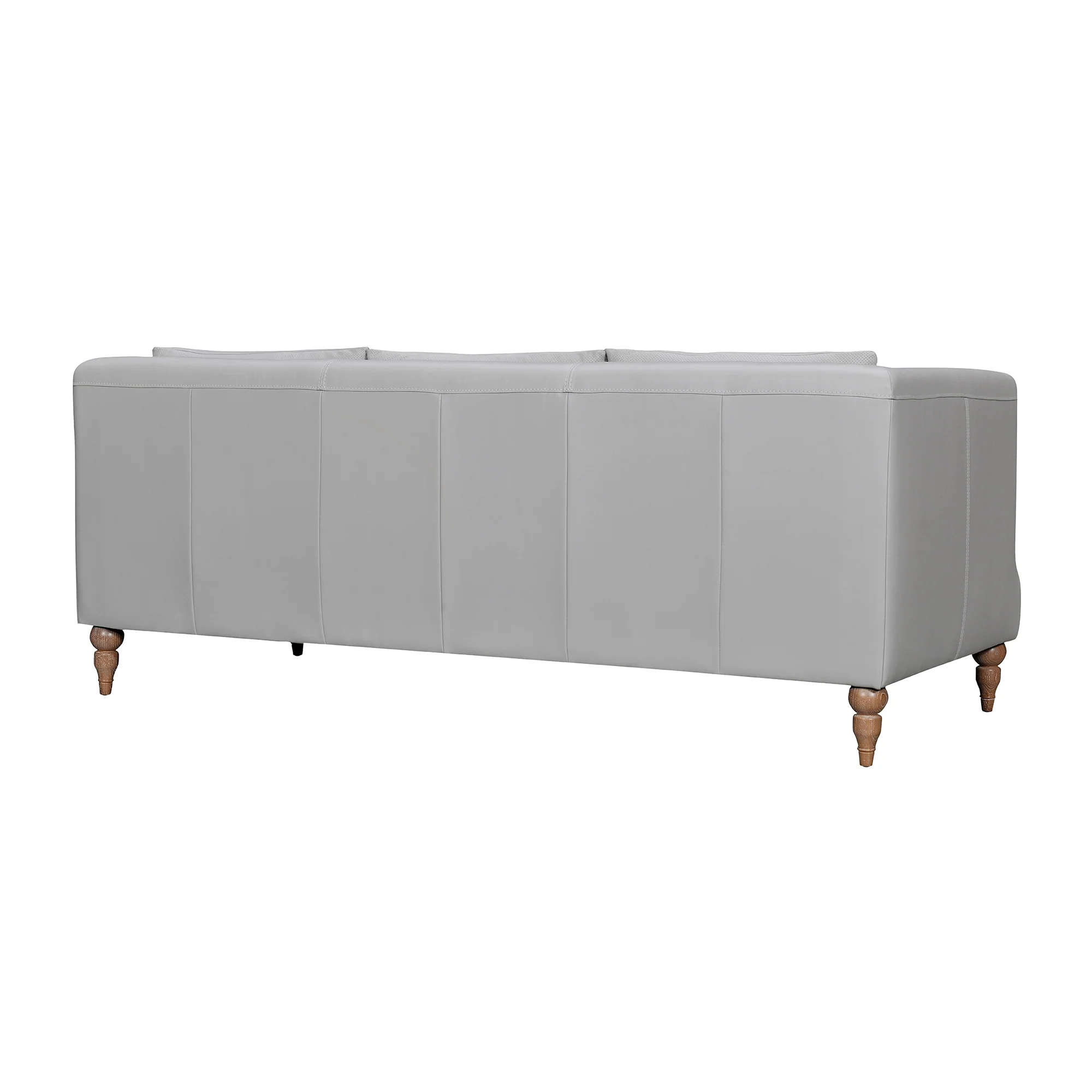 Vincenza 85" Dove Gray Leather Sofa By Armen Living - Image 4