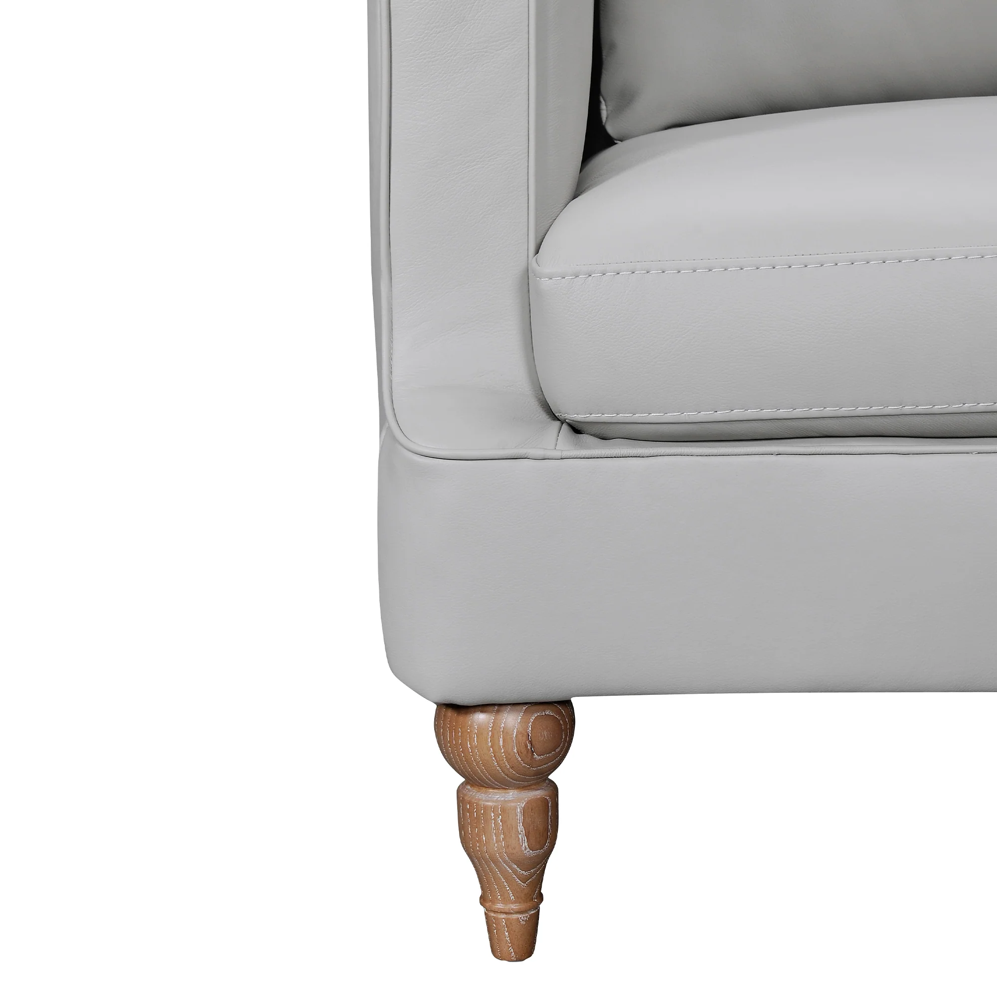 Vincenza 85" Dove Gray Leather Sofa By Armen Living - Image 5