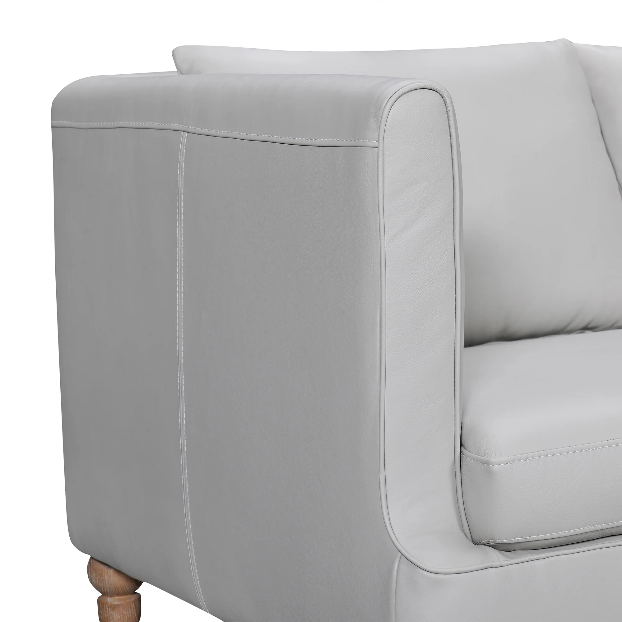Vincenza 85" Dove Gray Leather Sofa By Armen Living - Image 6