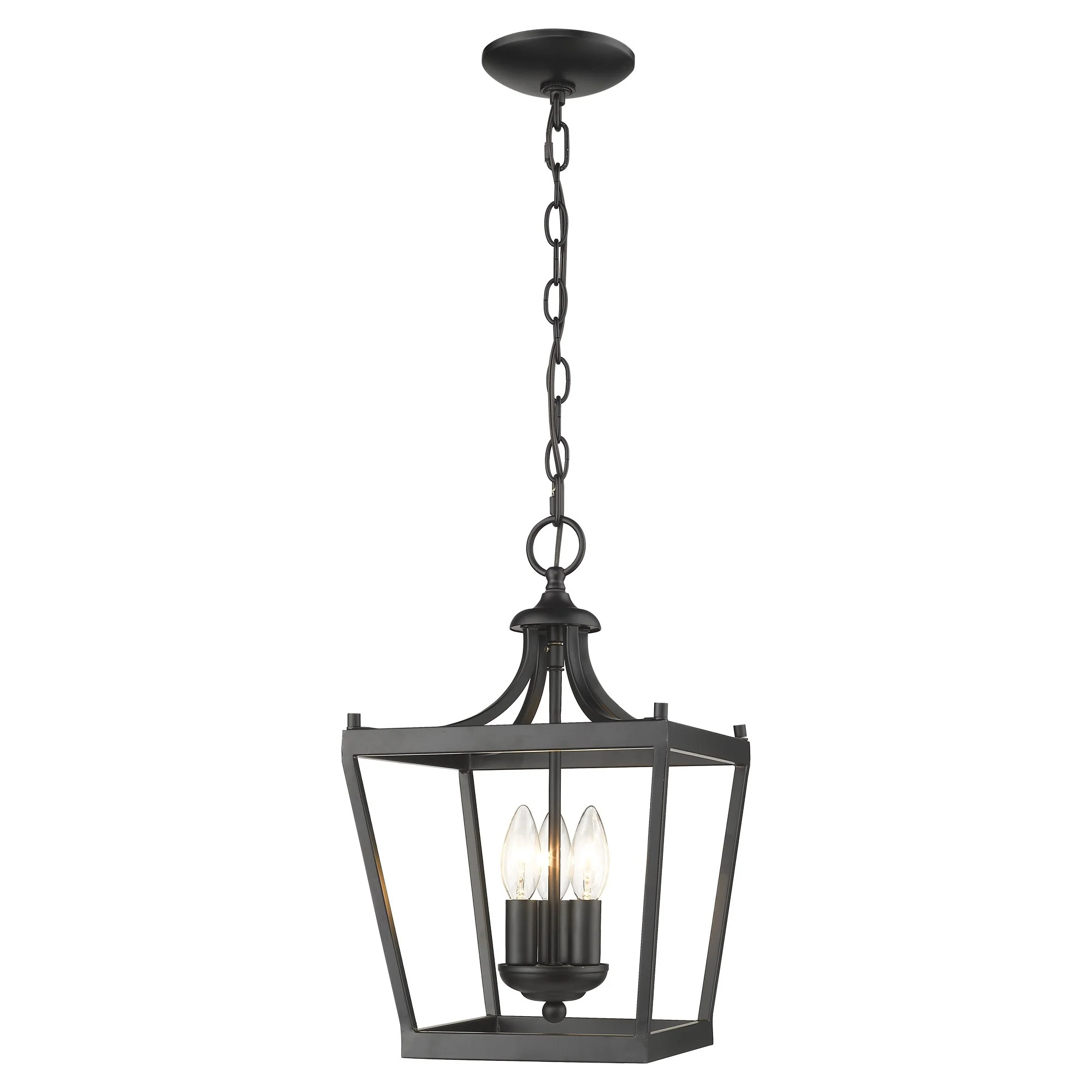 Vintage Black Metal Tapered Hanging Light By Homeroots - Image 2