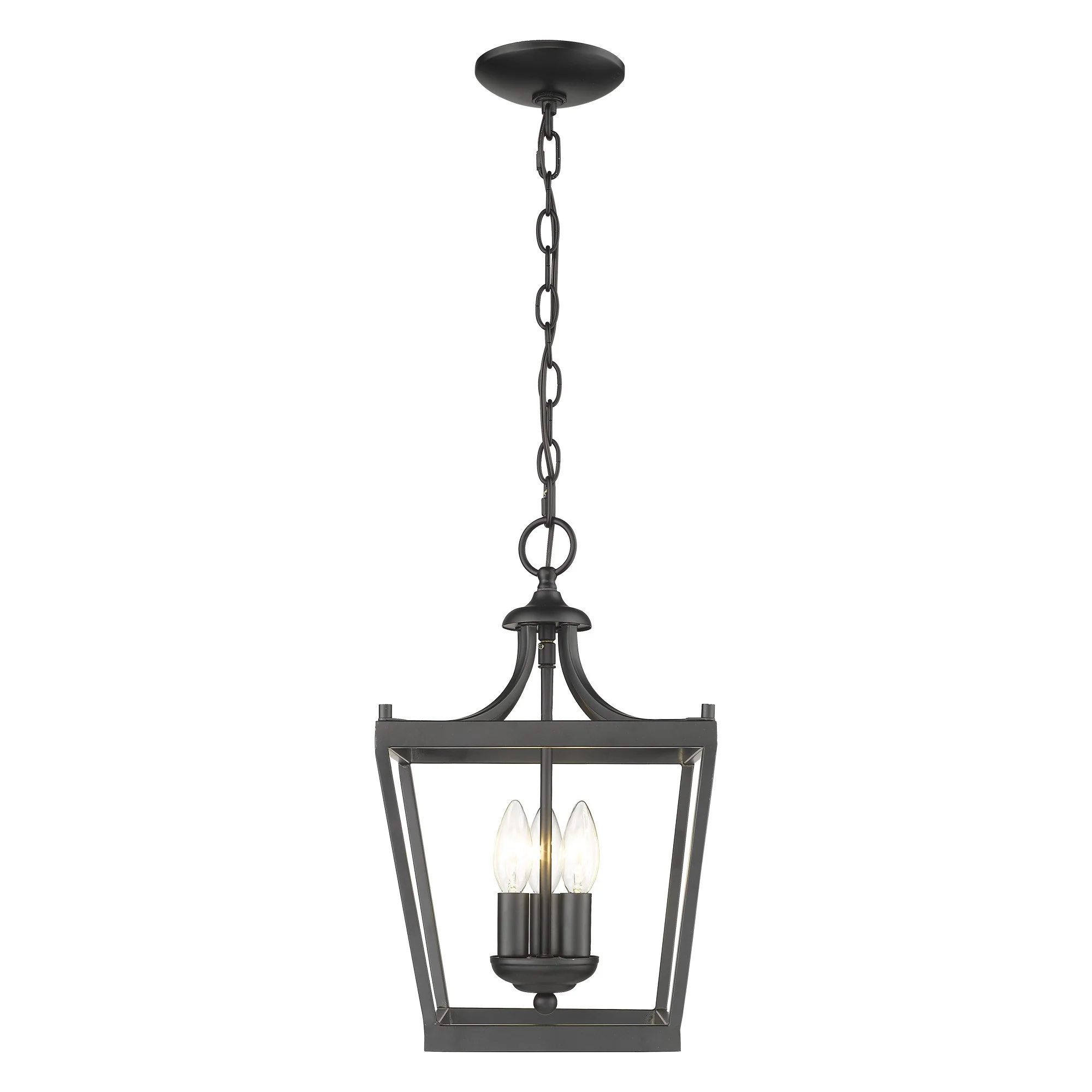Vintage Black Metal Tapered Hanging Light By Homeroots - Image 4