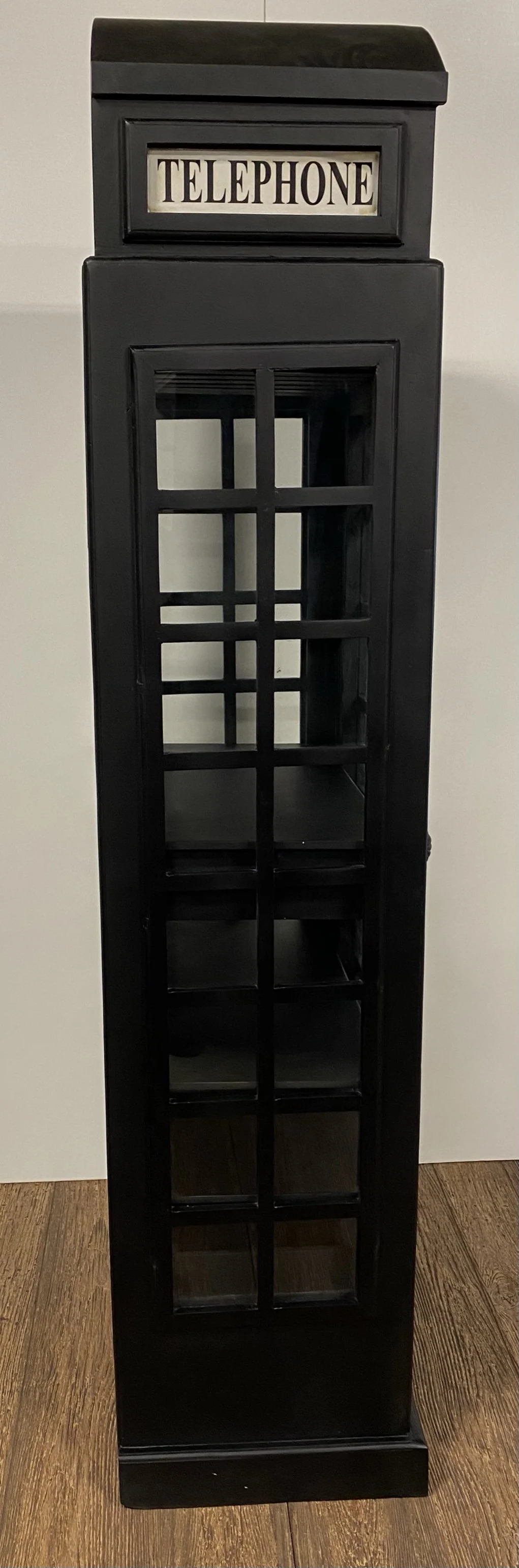 Vintage Black Wooden Phone Booth Bar Cabinet By Homeroots - Image 3