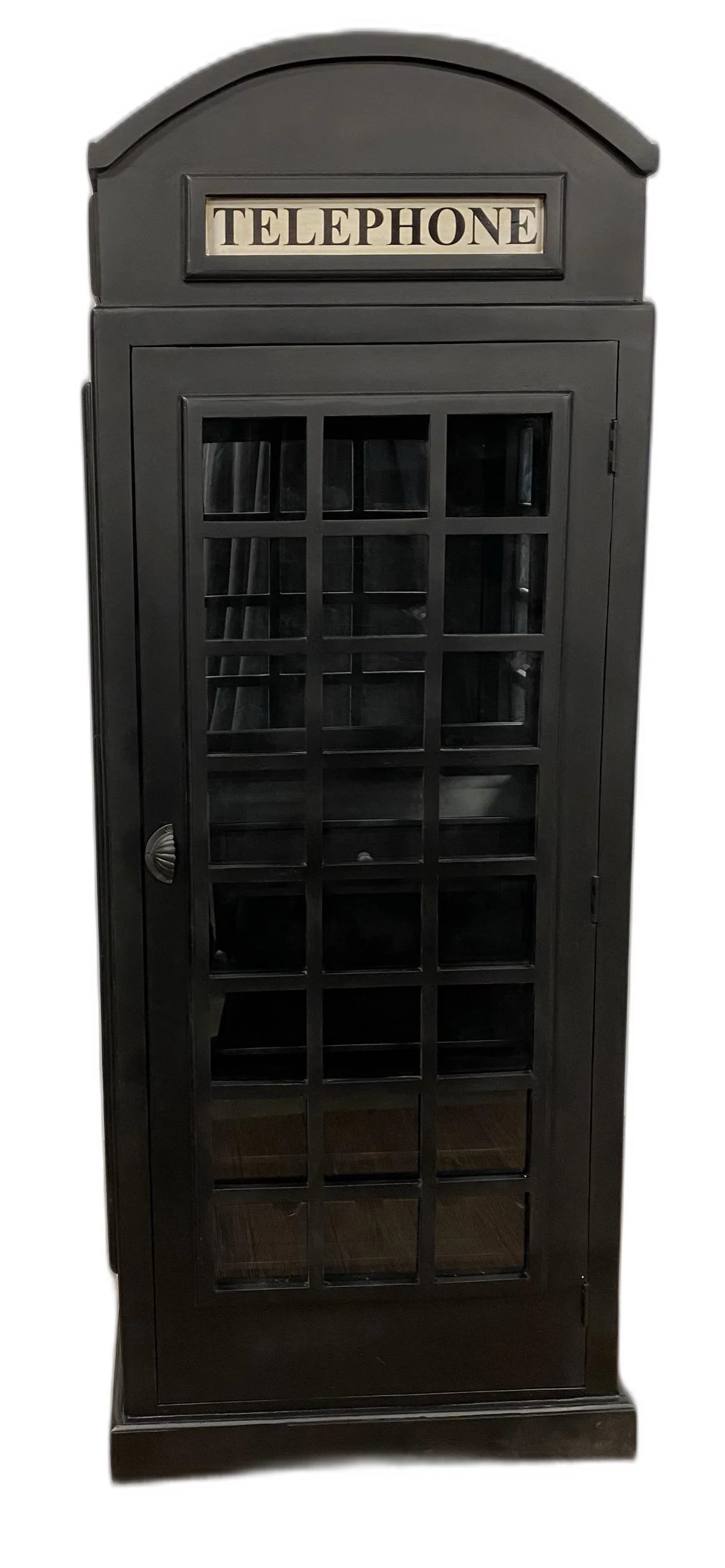 Vintage Black Wooden Phone Booth Bar Cabinet By Homeroots - Image 6