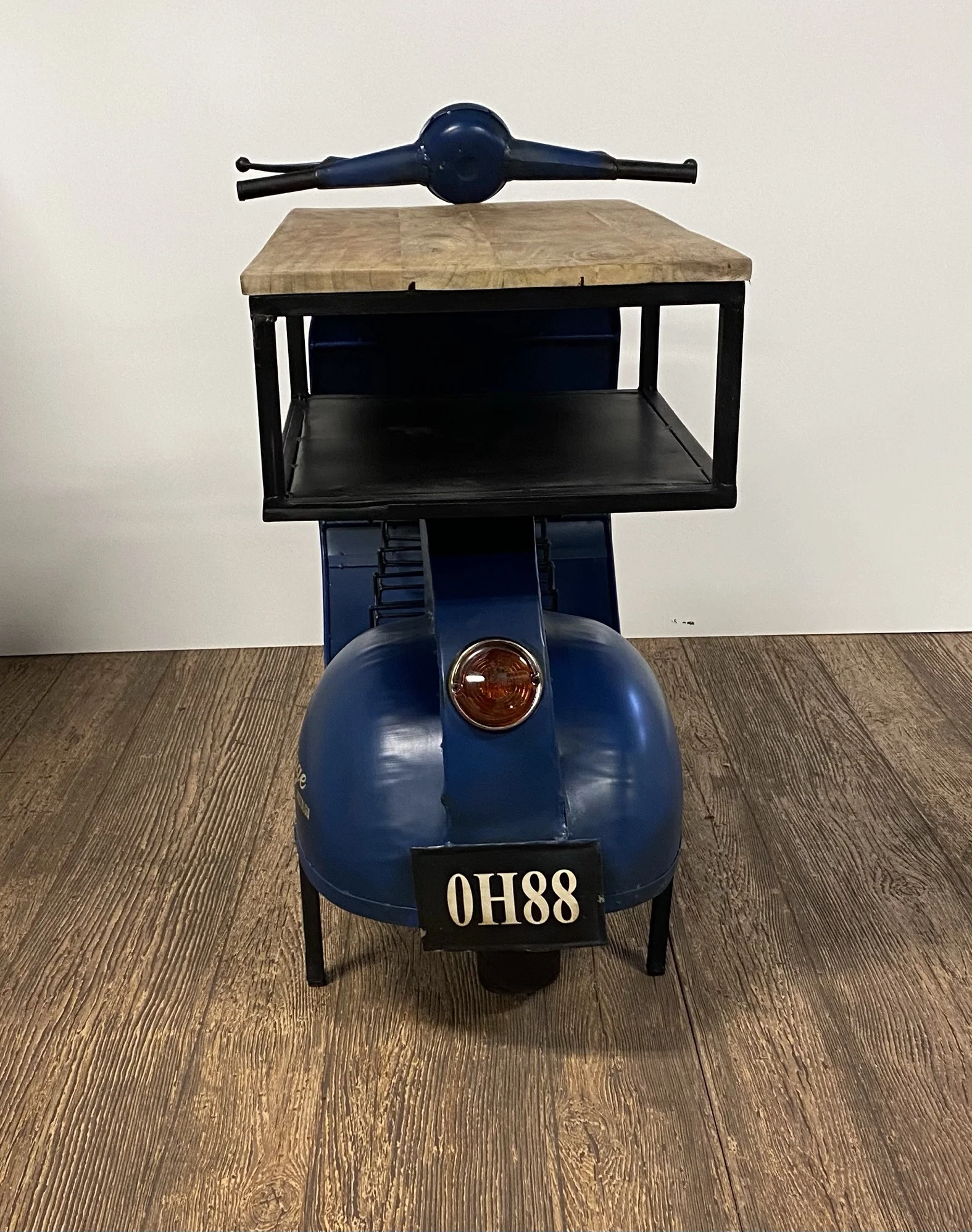 Vintage Blue Scooter Bar Cart By Homeroots - Image 4