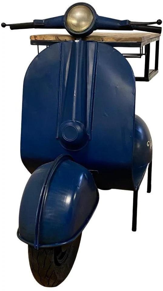 Vintage Blue Scooter Bar Cart By Homeroots - Image 6