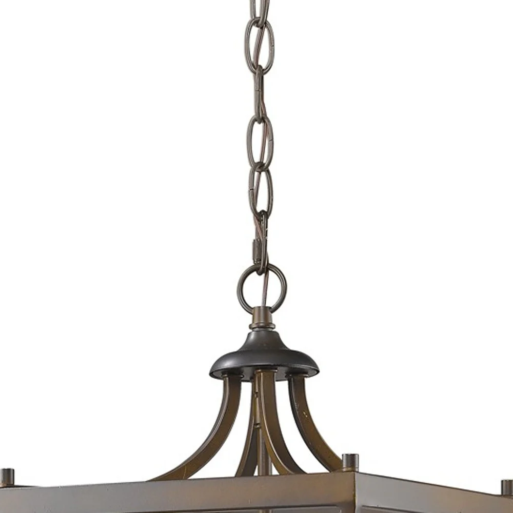 Vintage Brown Metal Tapered Hanging Light By Homeroots - Image 3