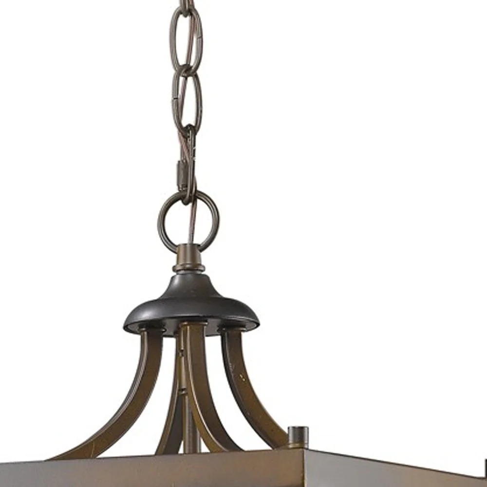 Vintage Brown Metal Tapered Hanging Light By Homeroots - Image 4