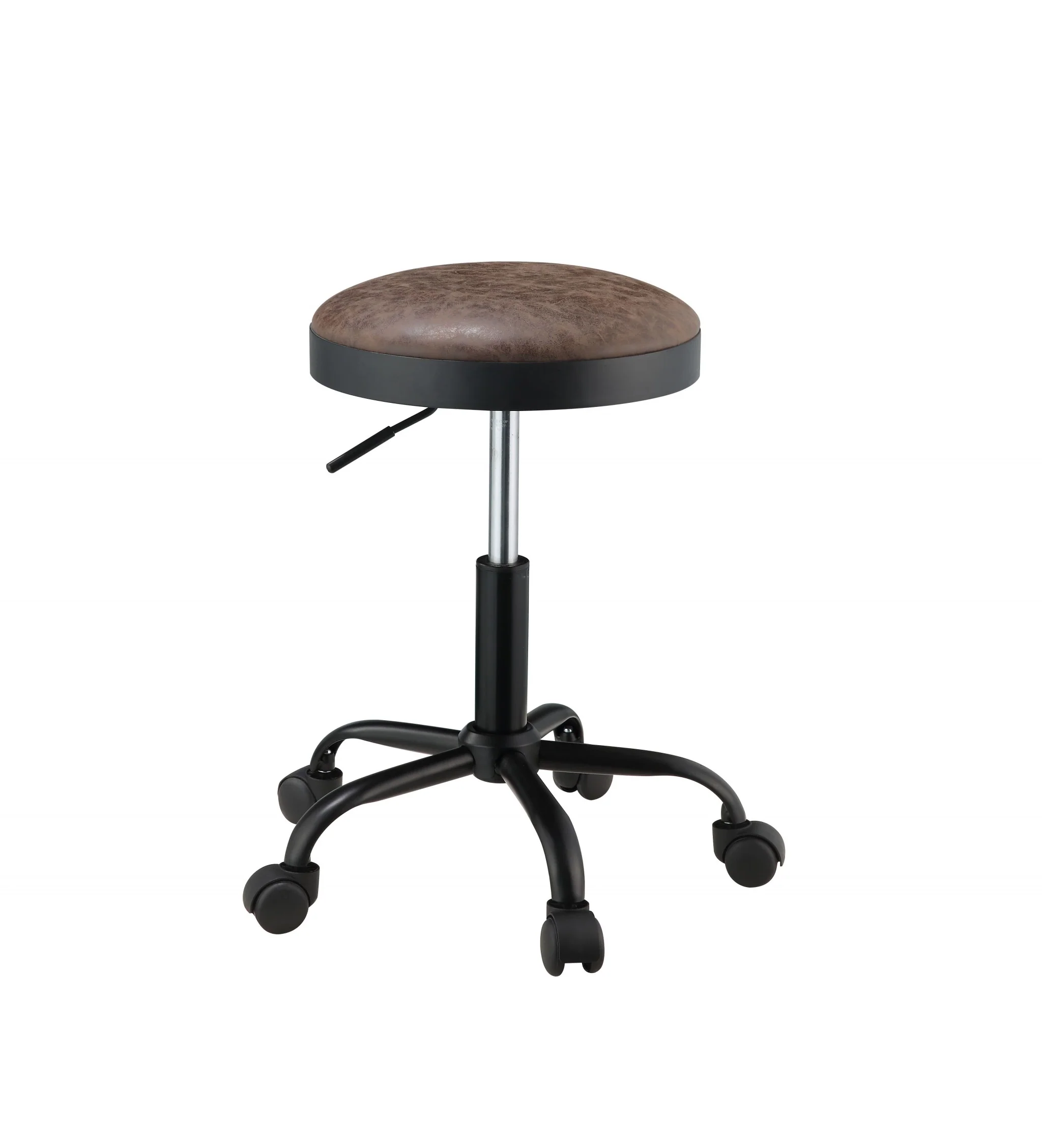 Vintage Caramel Upholstered Adjustable Set Of 2 Stools By Homeroots - Image 4