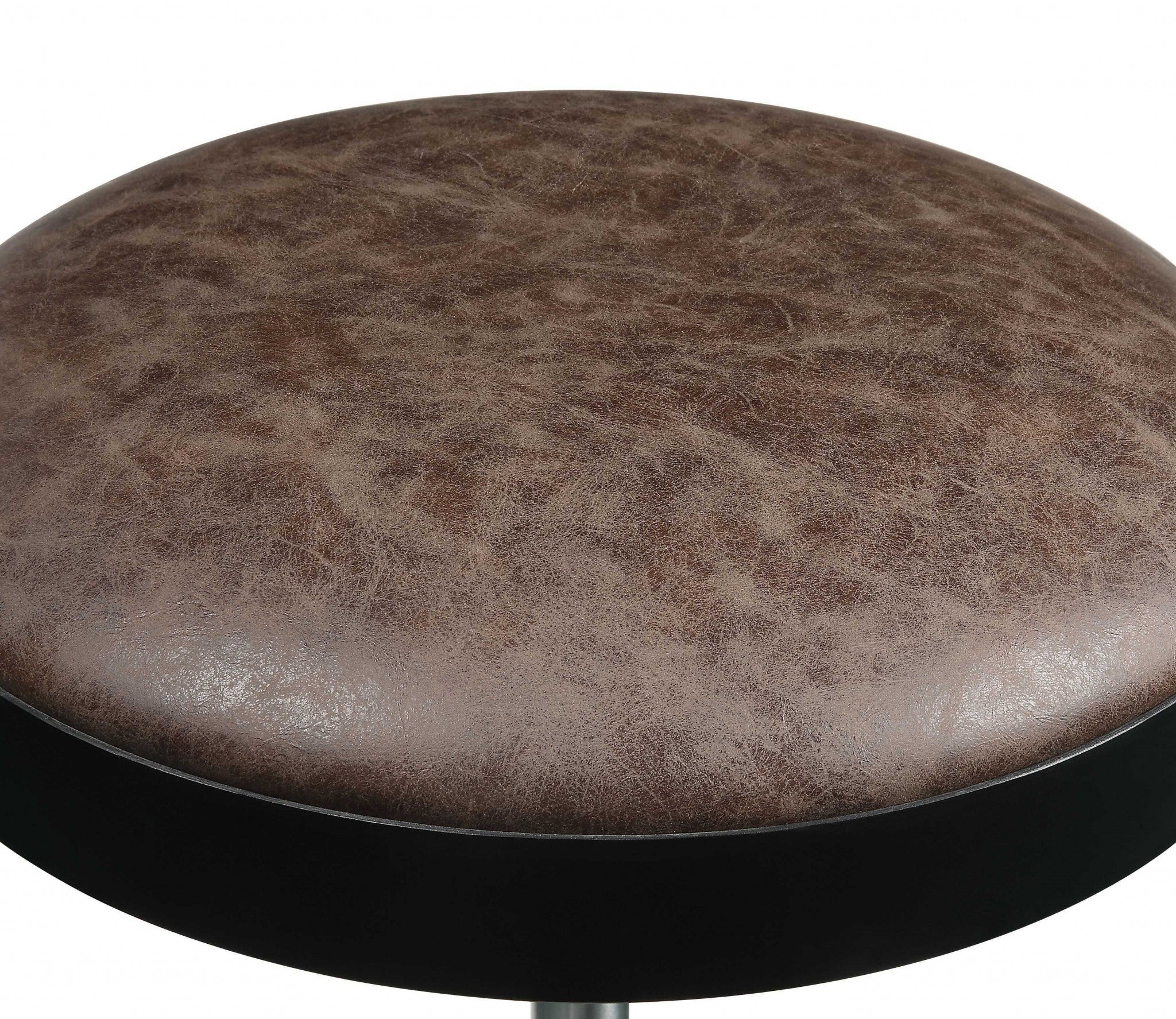 Vintage Caramel Upholstered Adjustable Set Of 2 Stools By Homeroots - Image 6