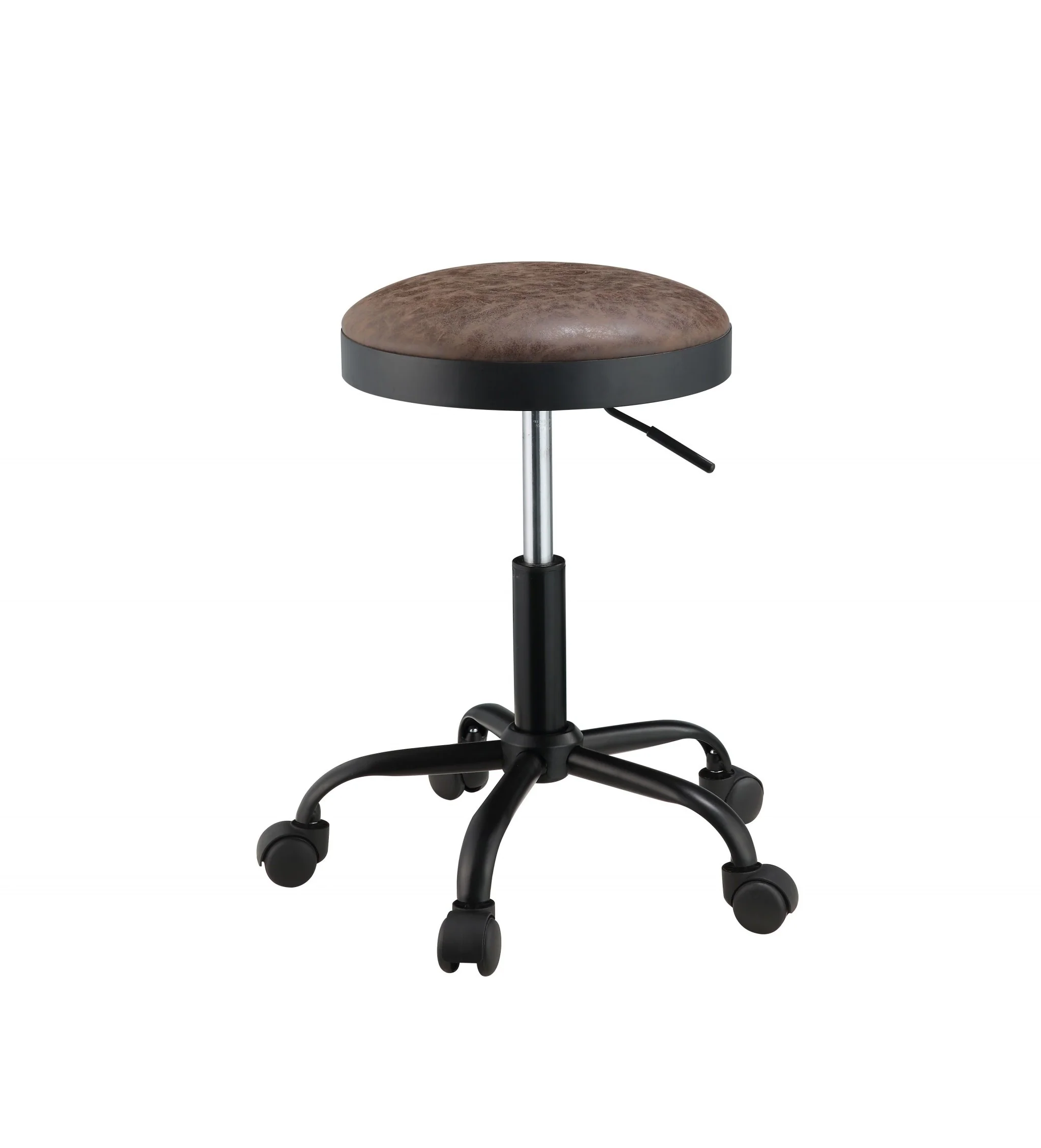 Vintage Caramel Upholstered Adjustable Set Of 2 Stools By Homeroots - Image 7