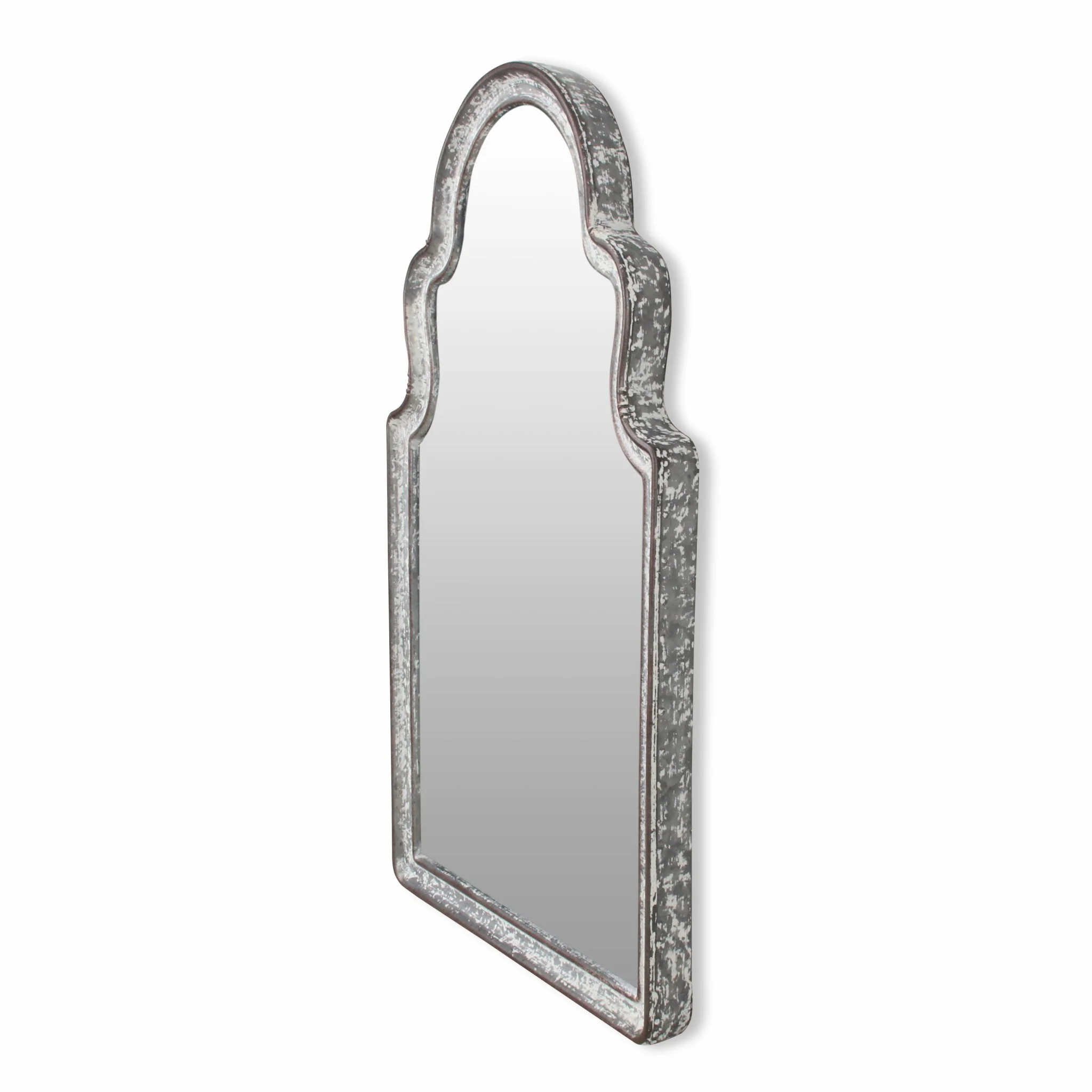 Vintage Curved Gray Wall Mirror By Homeroots - Image 5