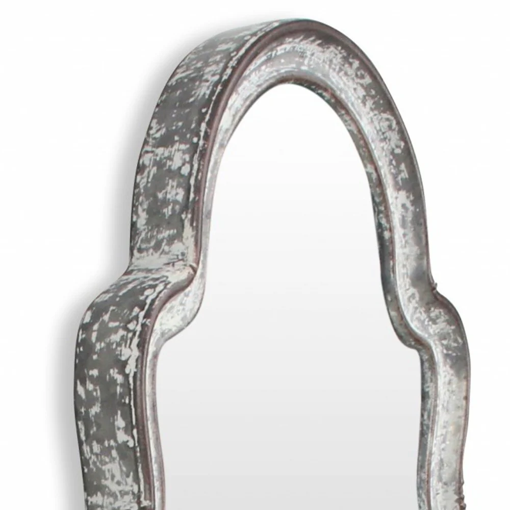 Vintage Curved Gray Wall Mirror By Homeroots - Image 6