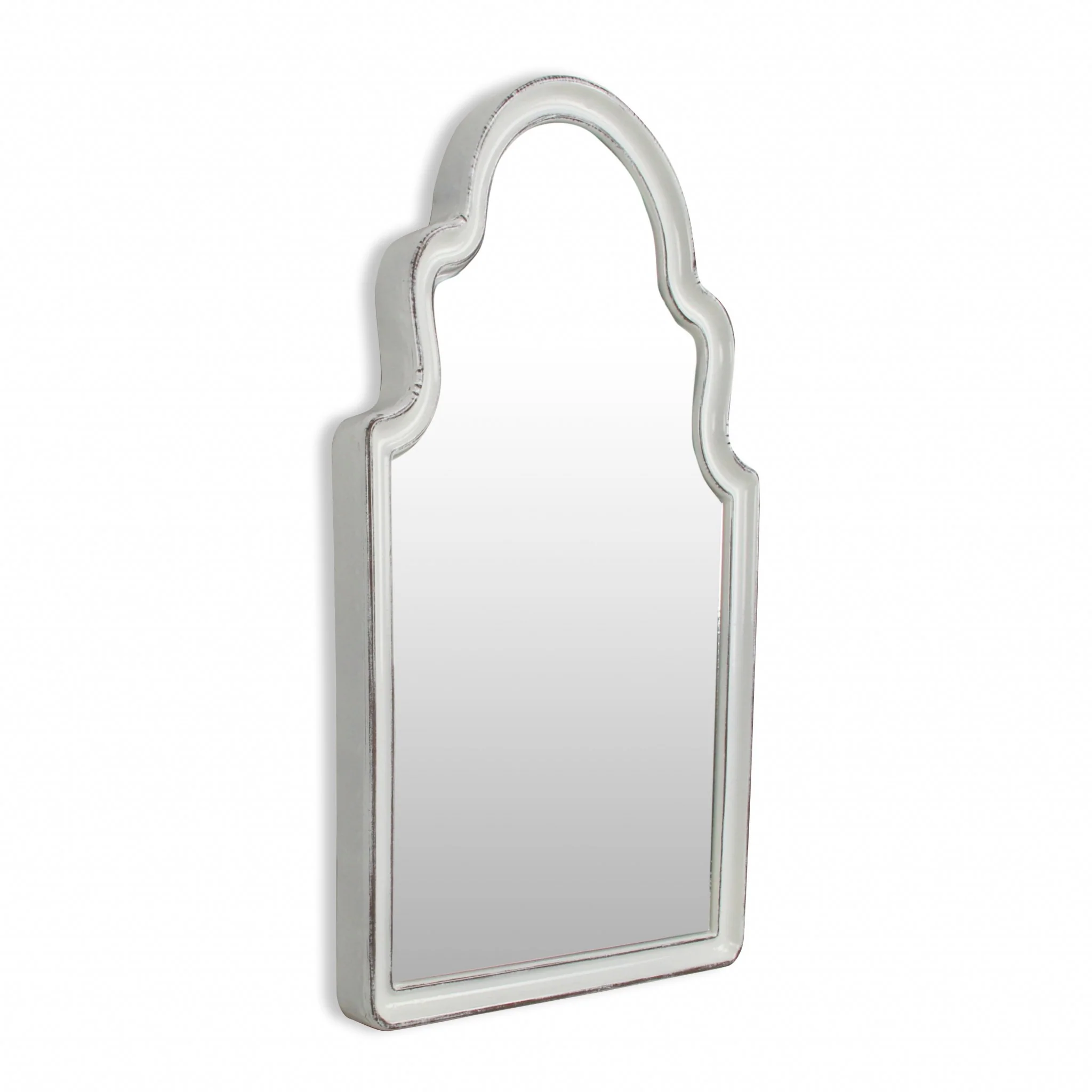Vintage Curved Gray Wall Mirror By Homeroots - Image 8