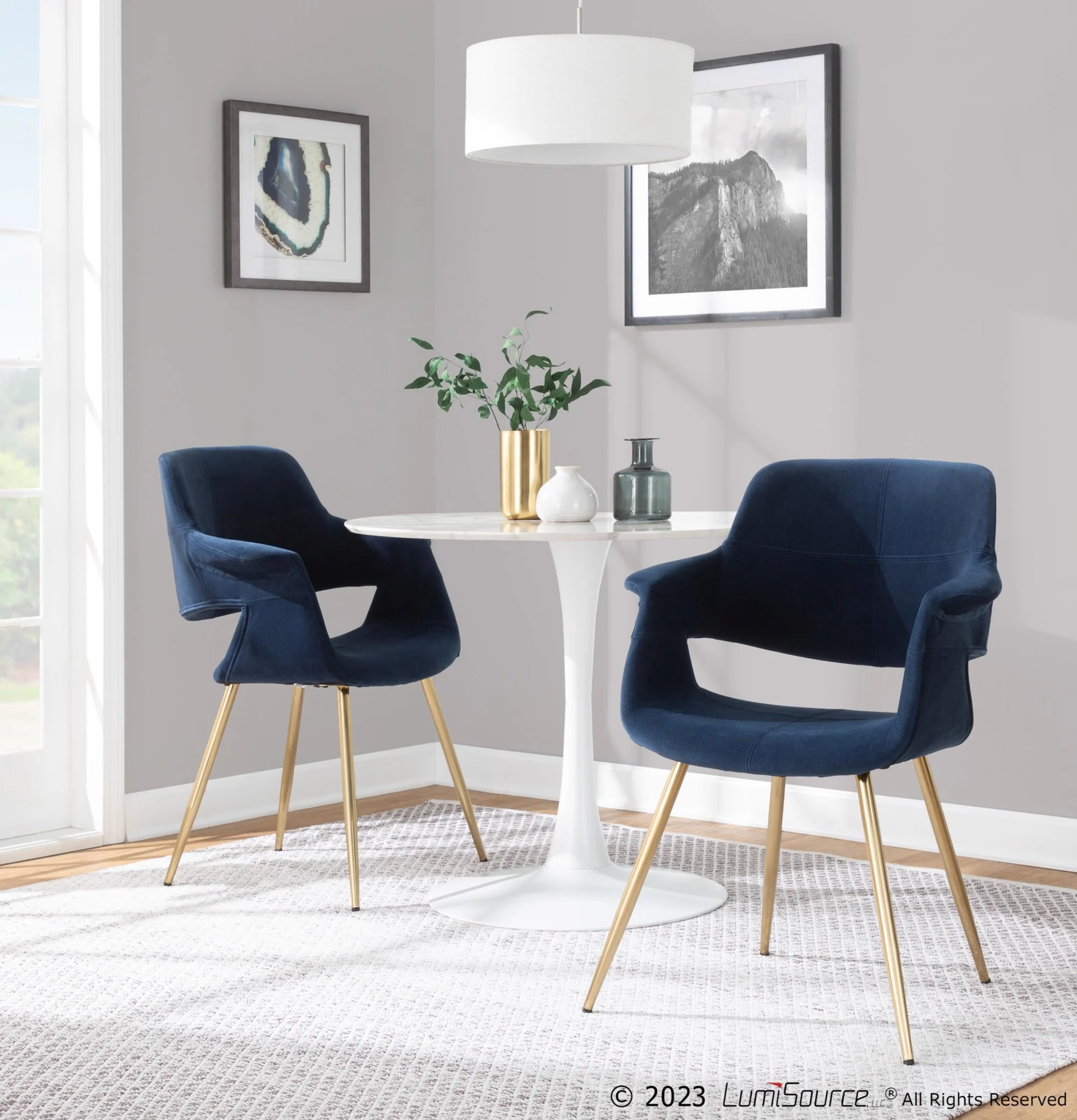 Vintage Flair Chair - Set of 2 Blue By LumiSource - CH-VFLV-MTPR1 AUBU2 - Image 6