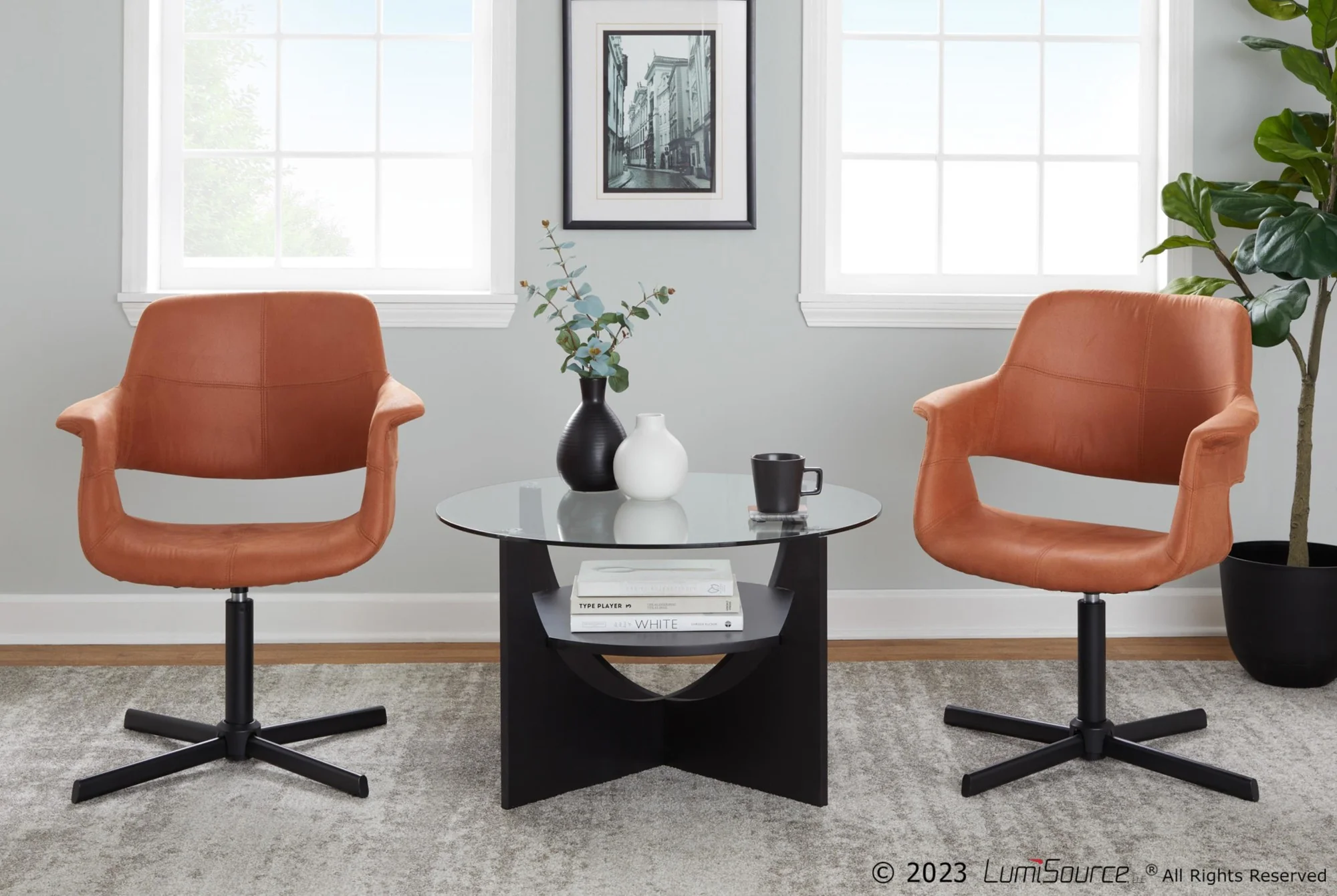 Vintage Flair Swivel Accent Chair By LumiSource - CHR-VFLPU-XPED1 BKBK1 - Image 10