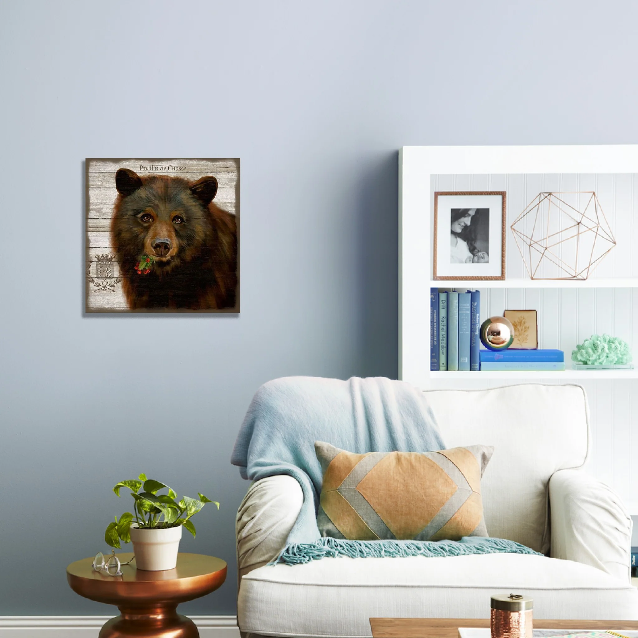 Vintage French Chocolate Brown Bear Wall Art By Homeroots - Image 2