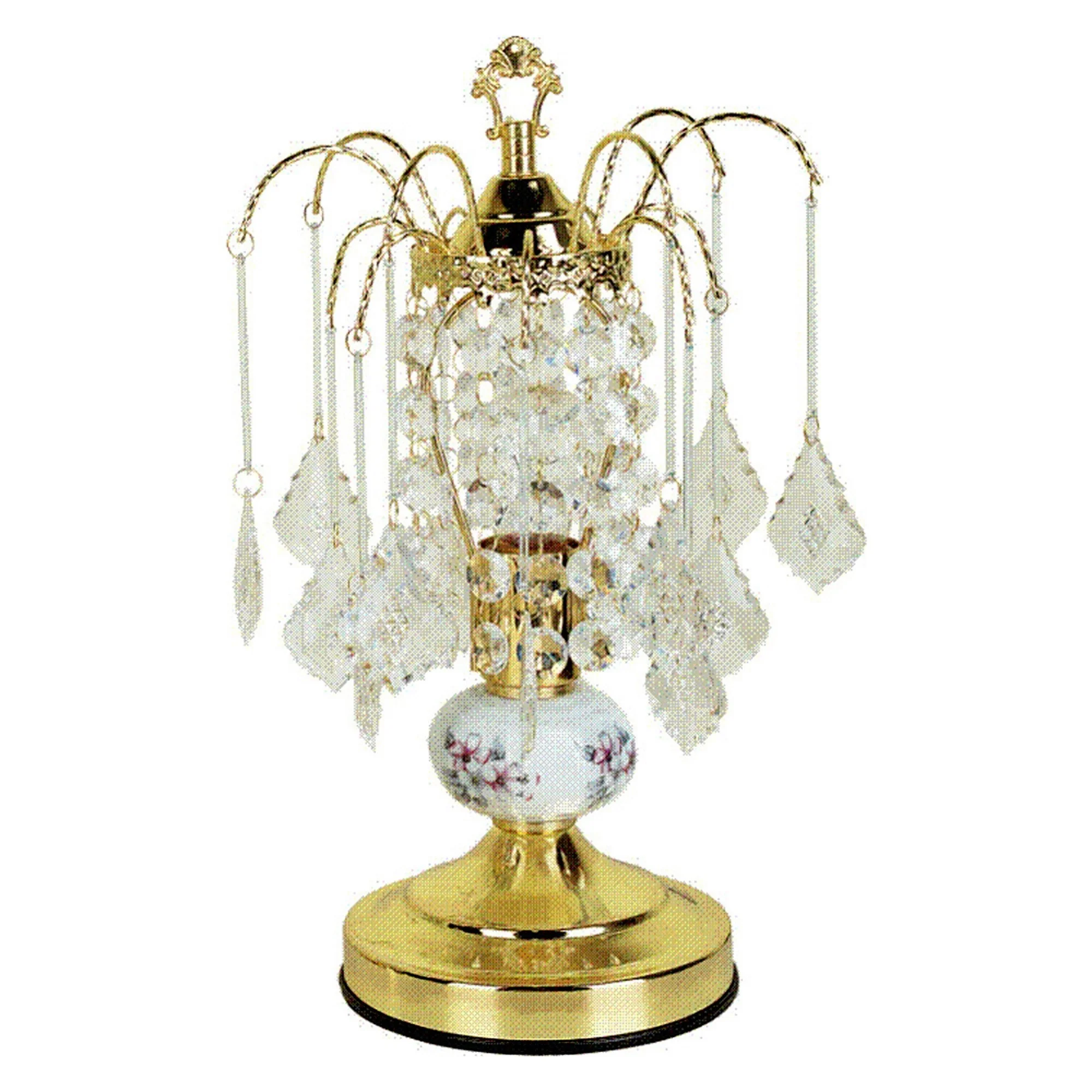Vintage Gold Floral Chandelier Table Lamp By Homeroots - Image 2
