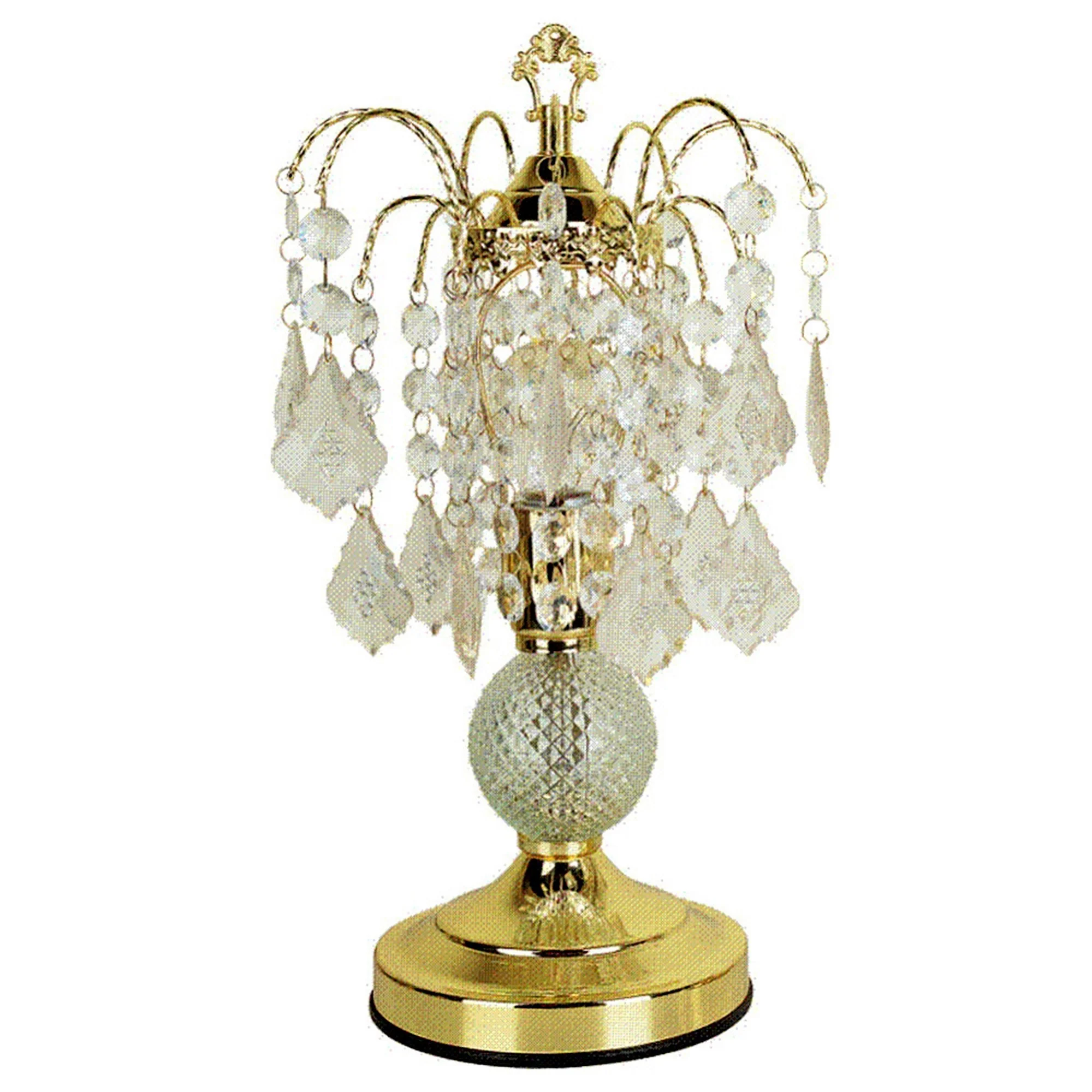 Vintage Gold Glass Chandelier Table Lamp By Homeroots - Image 2