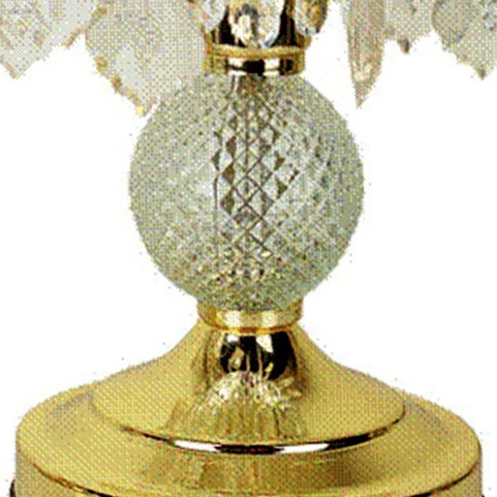 Vintage Gold Glass Chandelier Table Lamp By Homeroots - Image 3