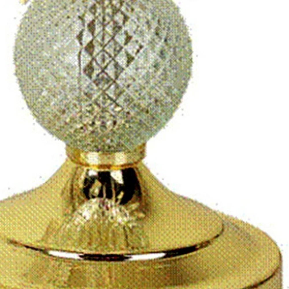 Vintage Gold Glass Chandelier Table Lamp By Homeroots - Image 4