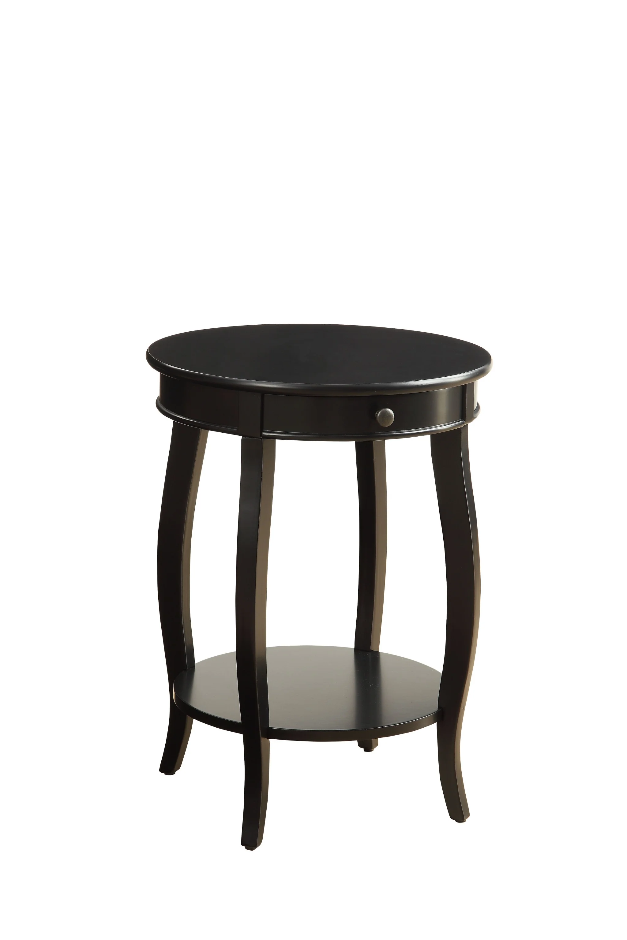 Vintage Look Black Wood End Table with Storage By Homeroots - Image 2