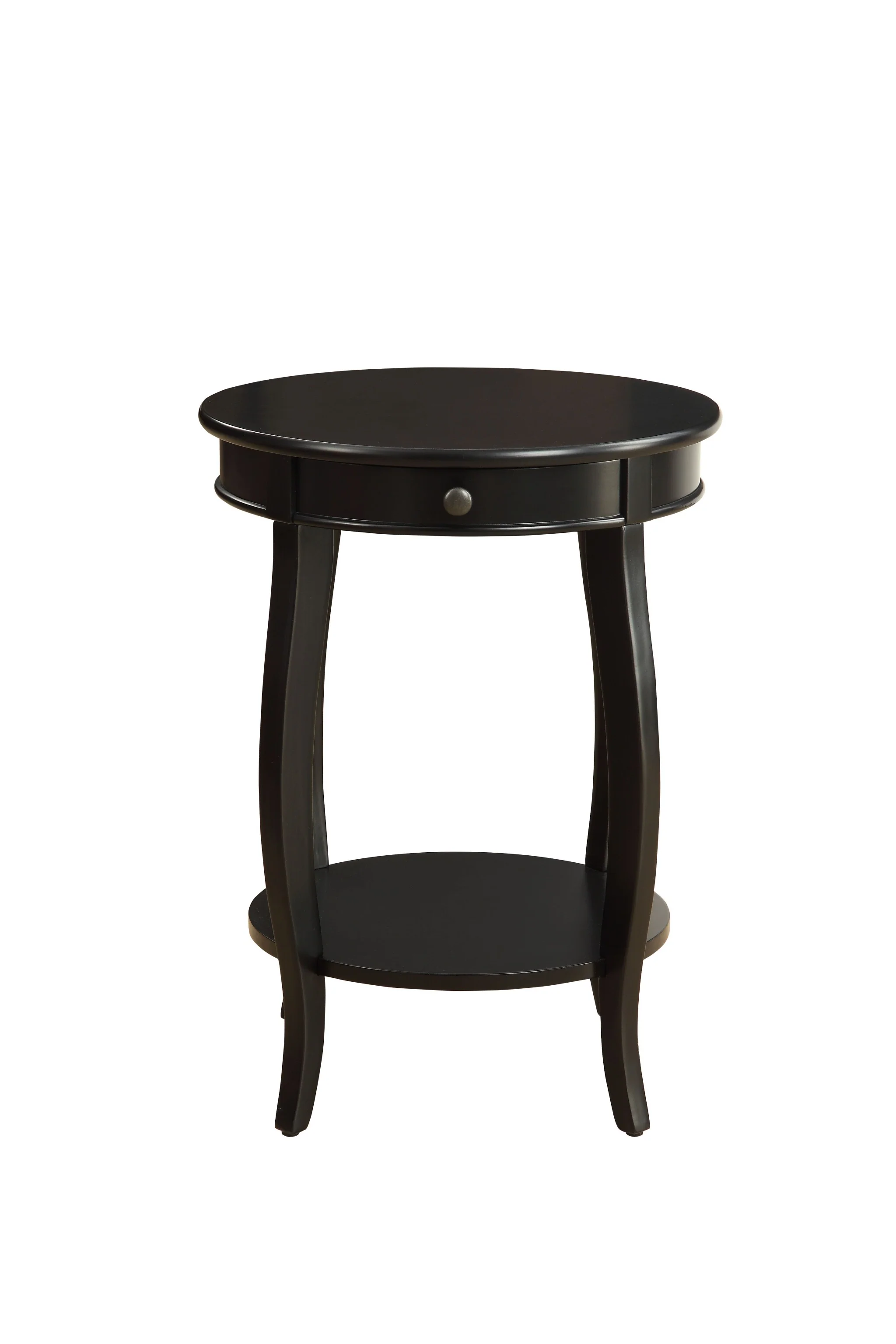 Vintage Look Black Wood End Table with Storage By Homeroots - Image 3