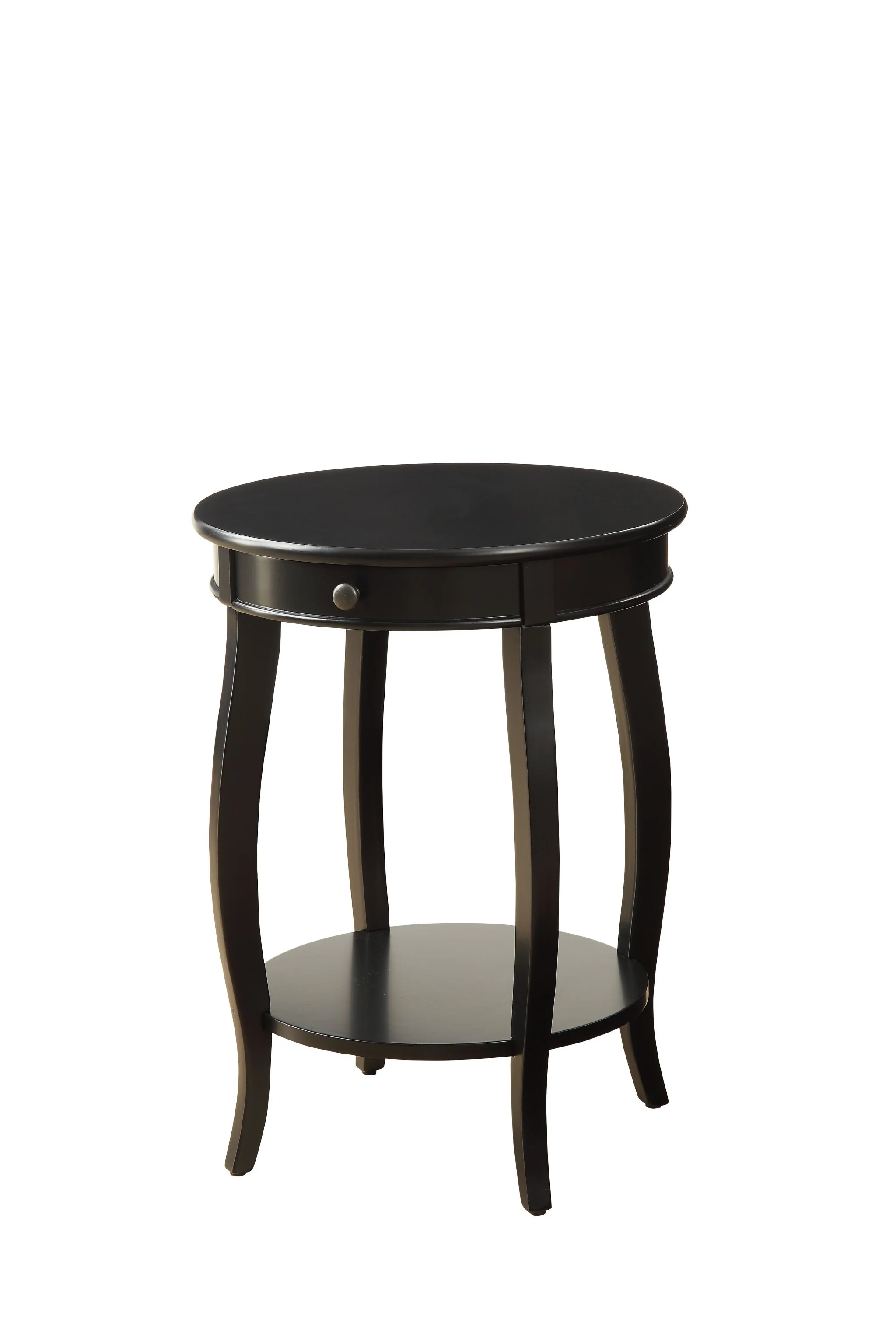 Vintage Look Black Wood End Table with Storage By Homeroots - Image 4
