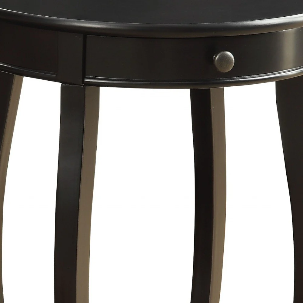 Vintage Look Black Wood End Table with Storage By Homeroots - Image 6