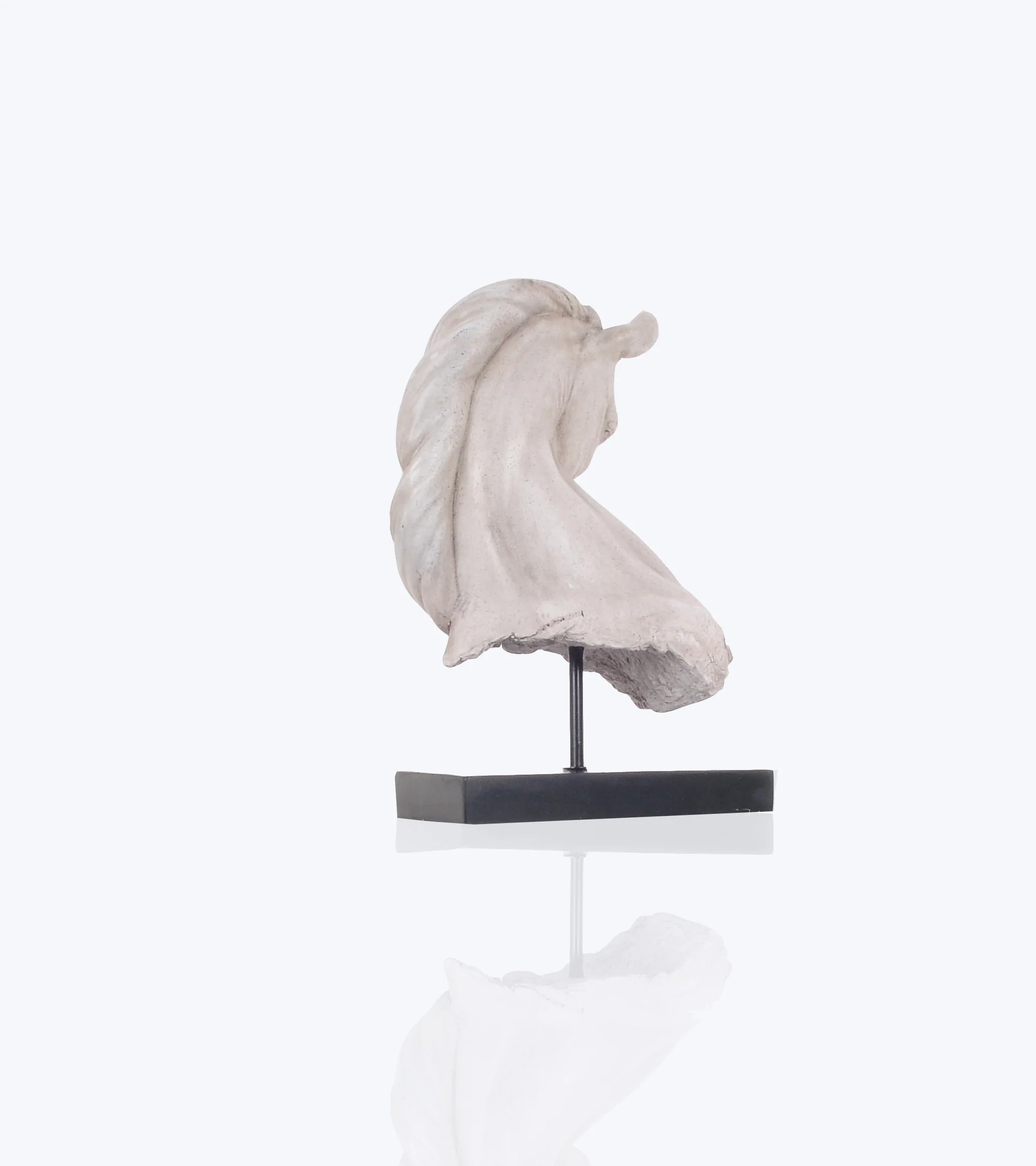 Vintage Look Off White Horse Head Statue By Homeroots - Image 6