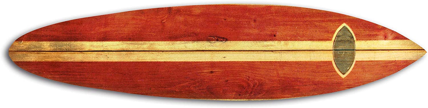 Vintage Look Red Surfboard Wall Art By Homeroots - Image 2