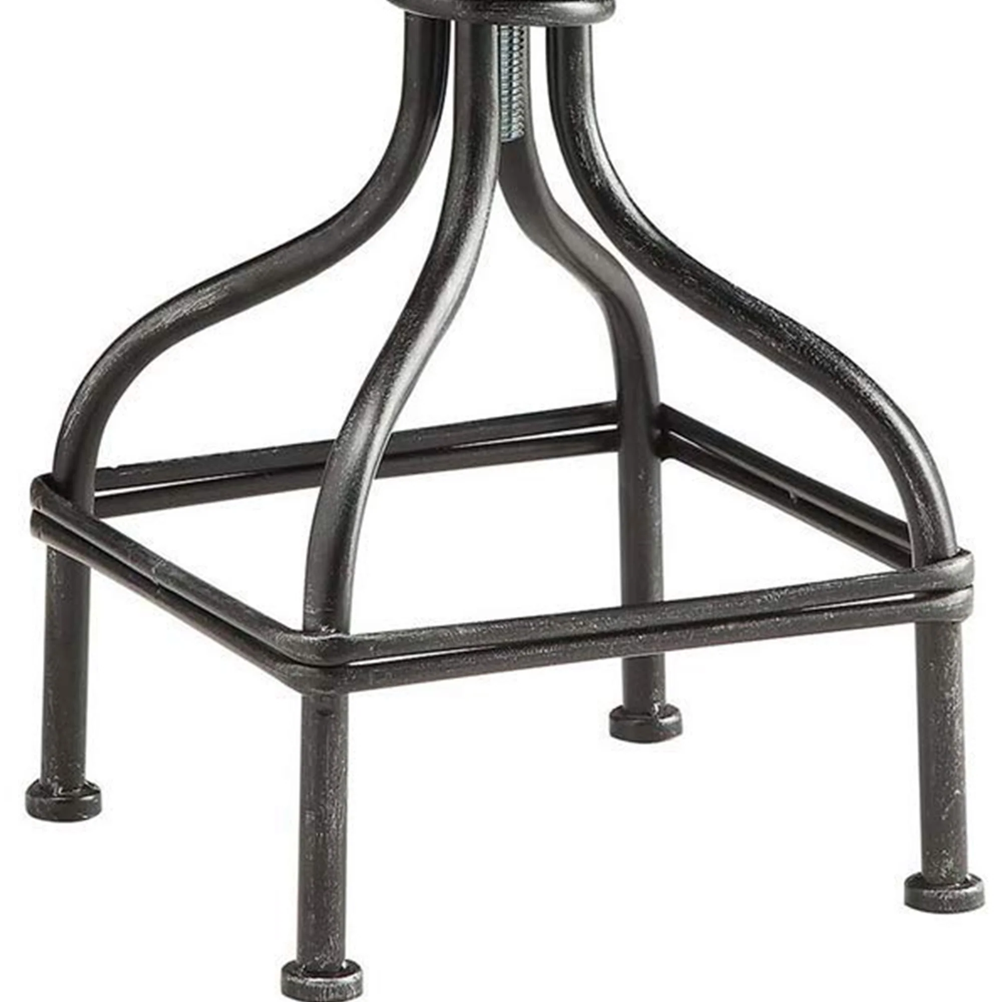 Vintage Metal Frame Swivel Counter Bar Stool With Round Padded Seat, Brown And Gray By Benzara - Image 4