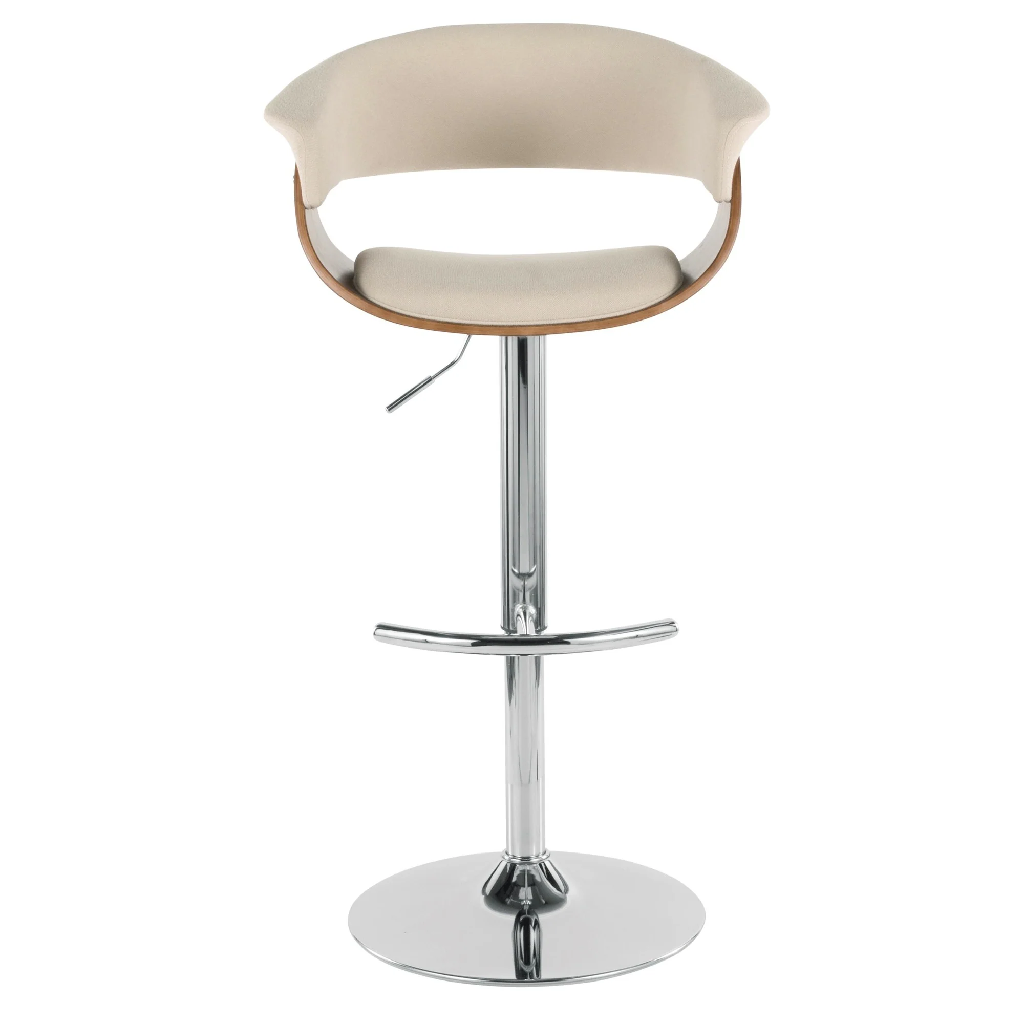 Vintage Mod Adjustable Bar Stool - Set of 2 Cream By LumiSource - Image 4