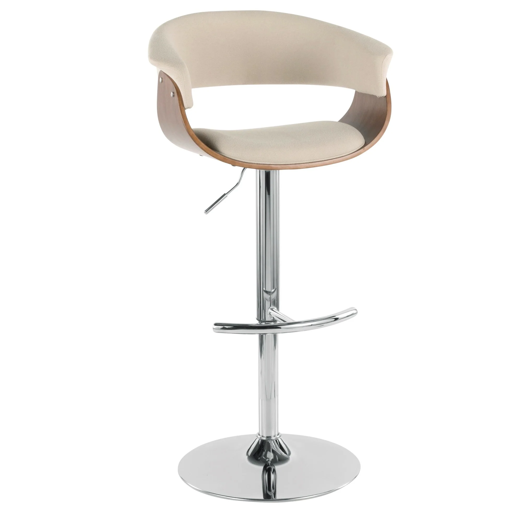 Vintage Mod Adjustable Bar Stool - Set of 2 Cream By LumiSource - Image 6
