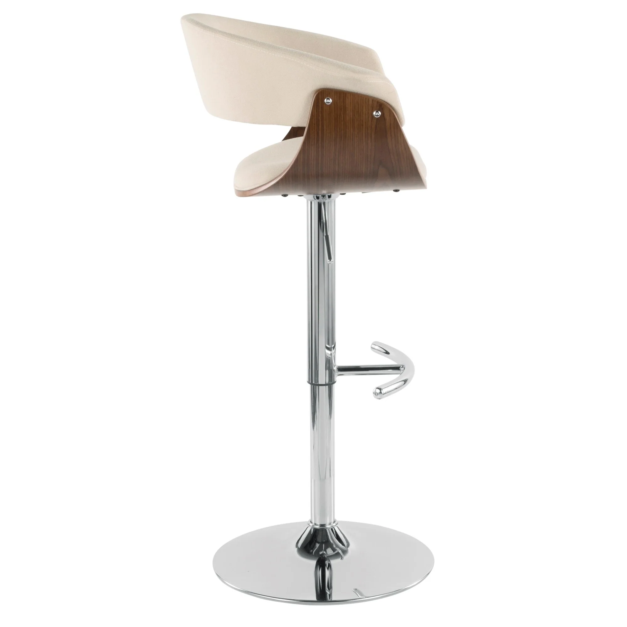 Vintage Mod Adjustable Bar Stool - Set of 2 Cream By LumiSource - Image 7