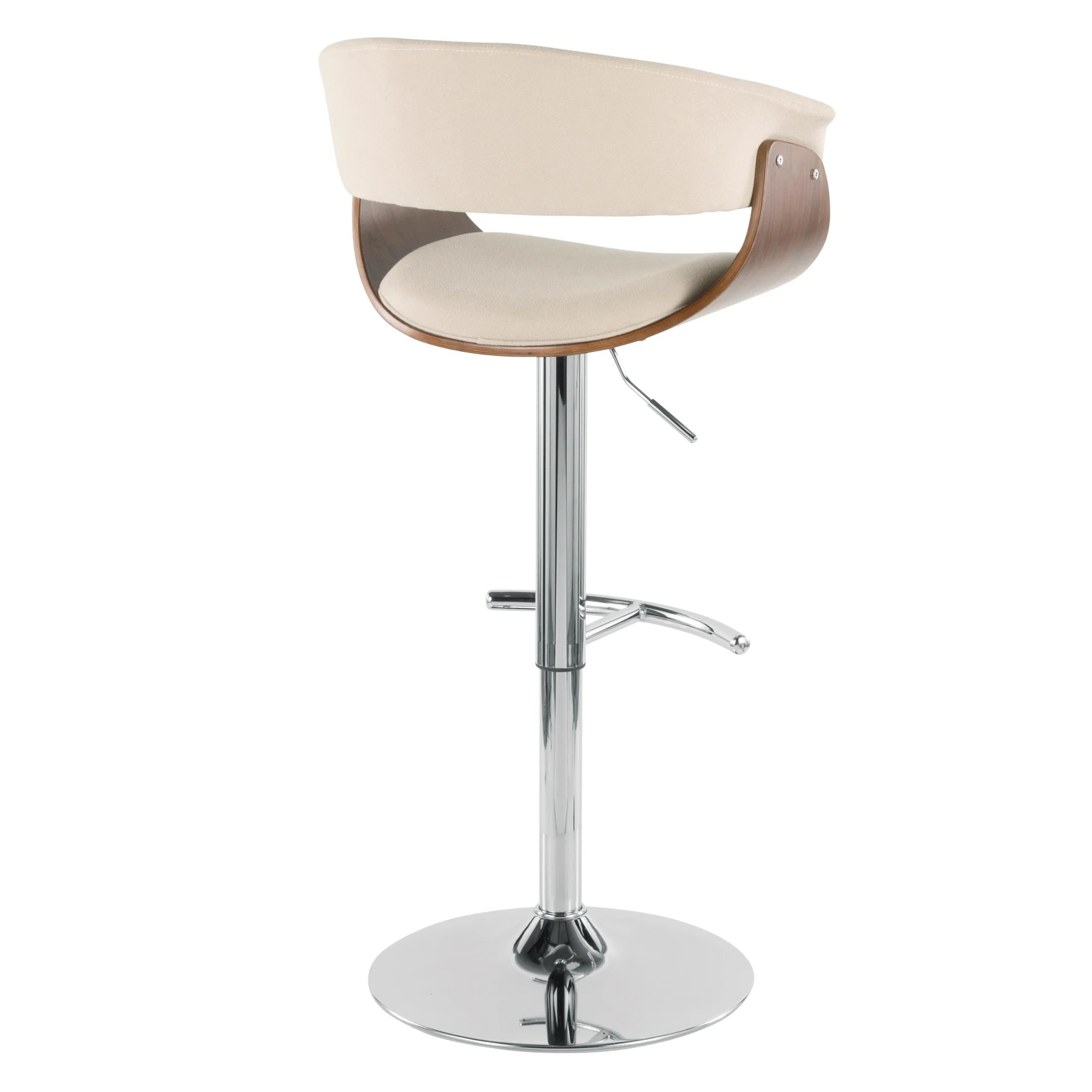 Vintage Mod Adjustable Bar Stool - Set of 2 Cream By LumiSource - Image 8