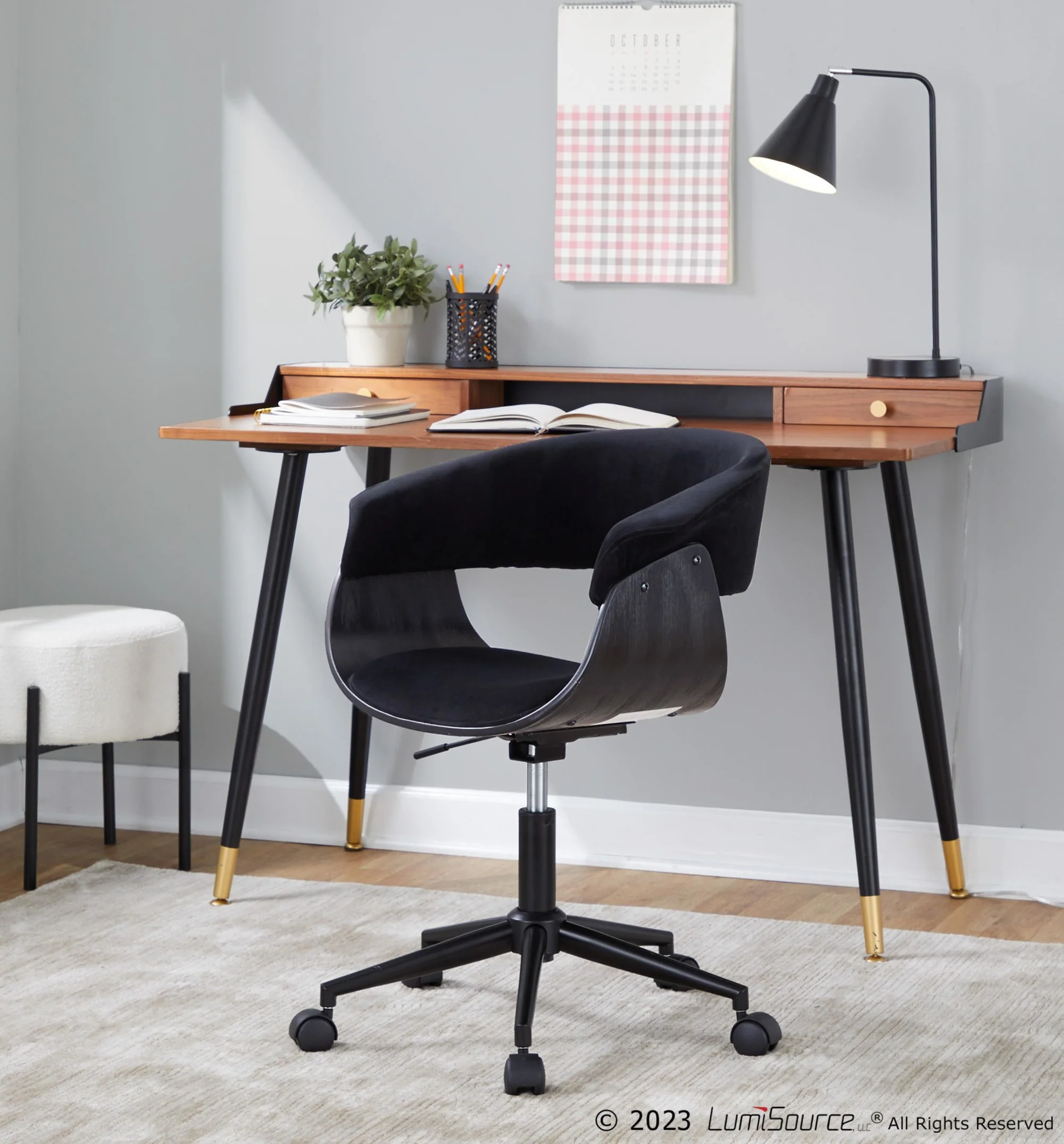 Vintage Mod Office Chair By LumiSource - OC-VMOV1 BKBKBK1 - Image 2