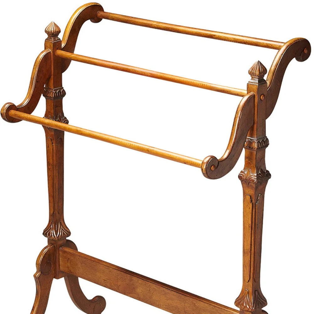 Vintage Oak Blanket Stand By Homeroots - Image 4