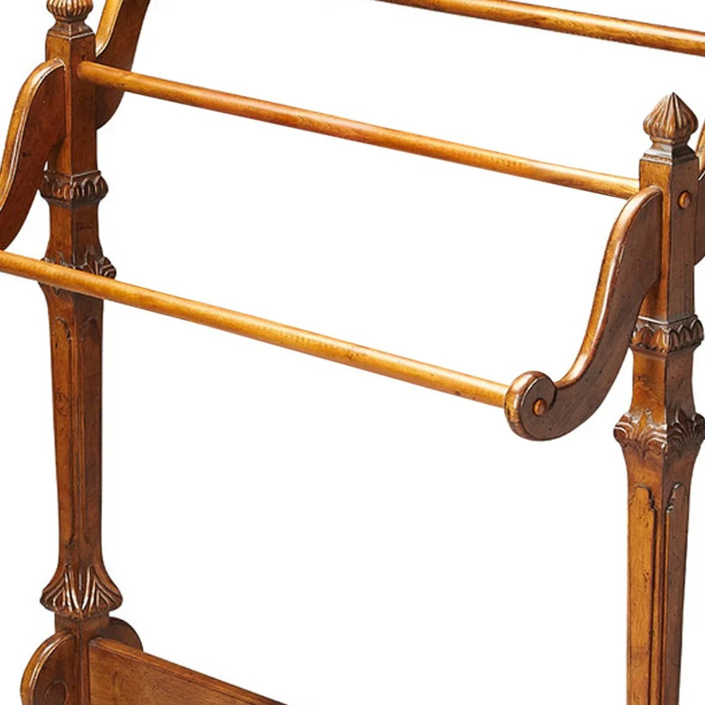 Vintage Oak Blanket Stand By Homeroots - Image 5