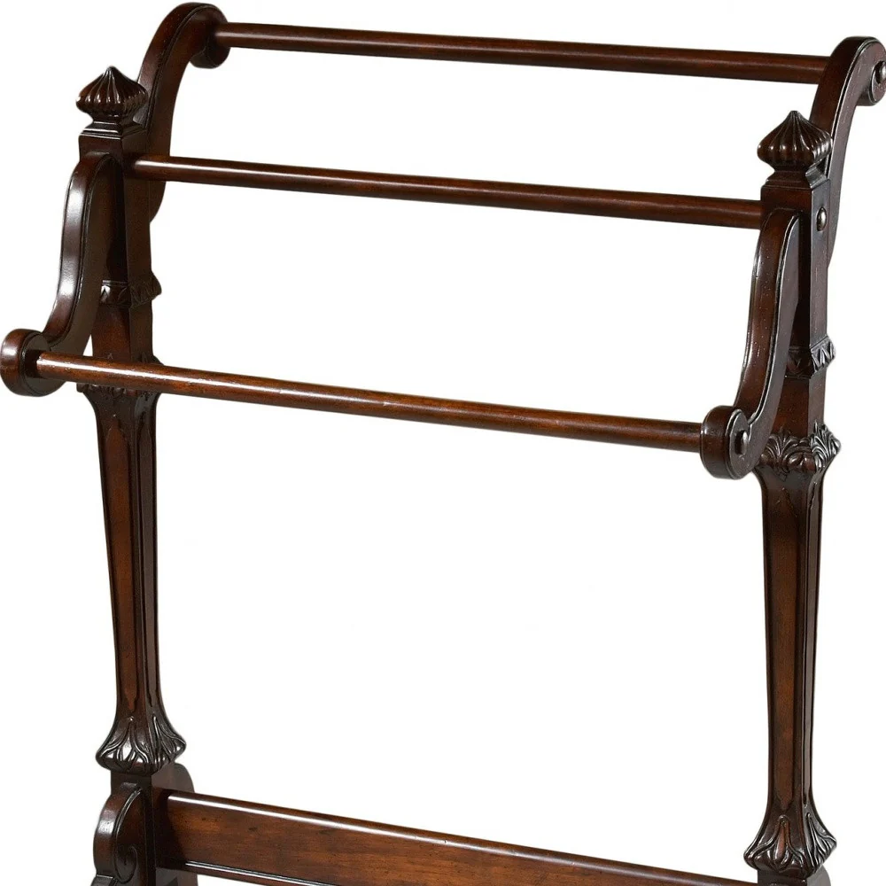 Vintage Oak Blanket Stand By Homeroots - Image 9